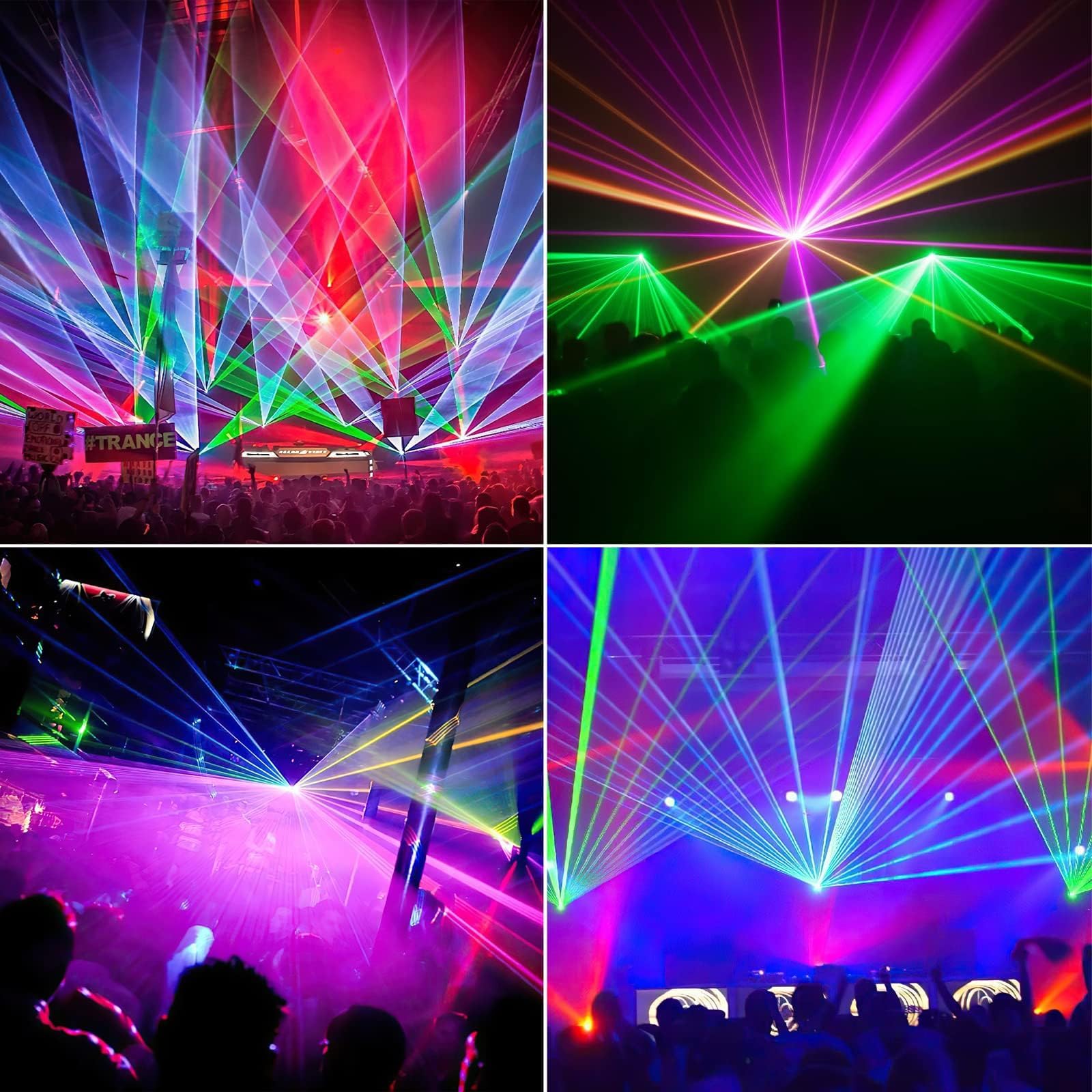 UKing Stage Laser Light DJ Light, 5 Beam Effect Sound Activated DJ Party Lights RGBYC LED Projector Party Lights Music Lights w