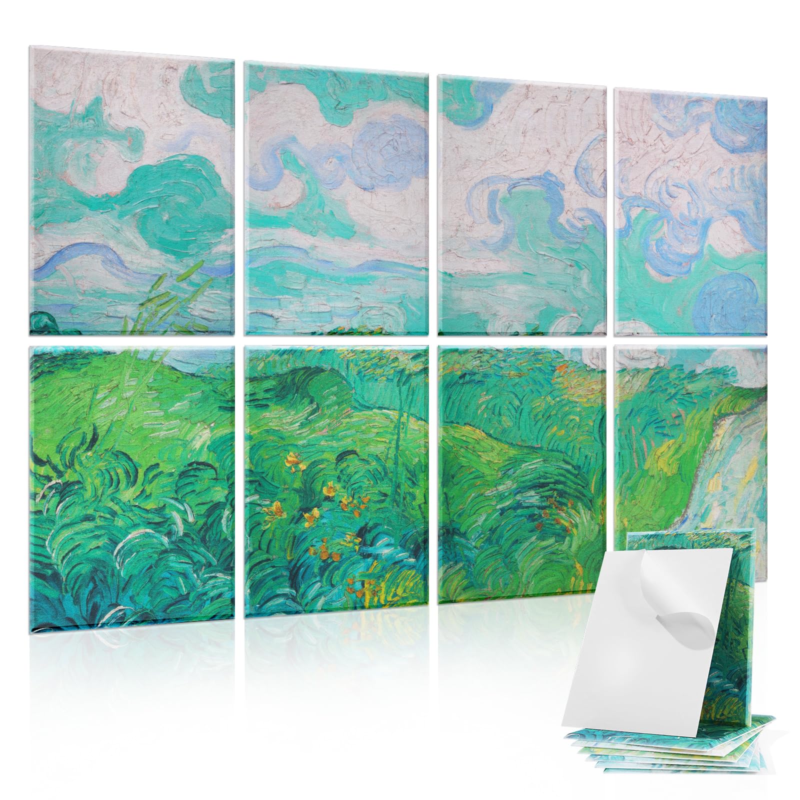 Tutmyrea 8 Pack Art Acoustic Panels, 48''X32'' Self-Adhesive Soundproof Wall Panels, Decorative Sound Absorbing Panels, Acoustic