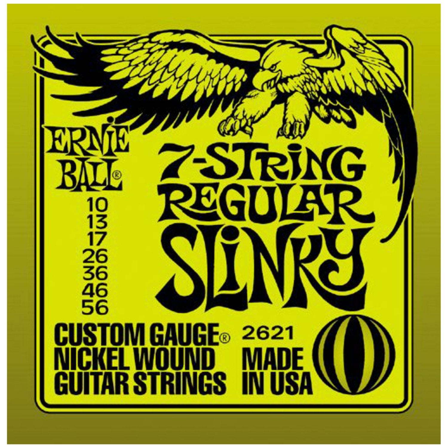 6 Sets of Ernie Ball 2621 7 String Regular Slinky 10-56 Guitar Strings