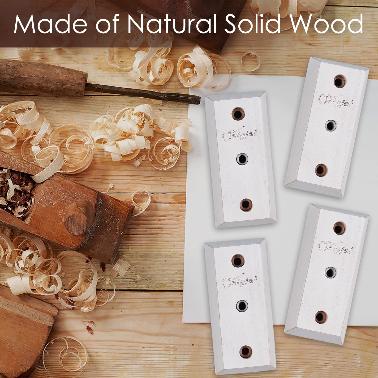 SNIGJAT 4-Pack Guitar Wall Mount, Hardwood Guitar Hanger Hook Stand Holder for Acoustic Bass Banjo Mandolin String Instrument St