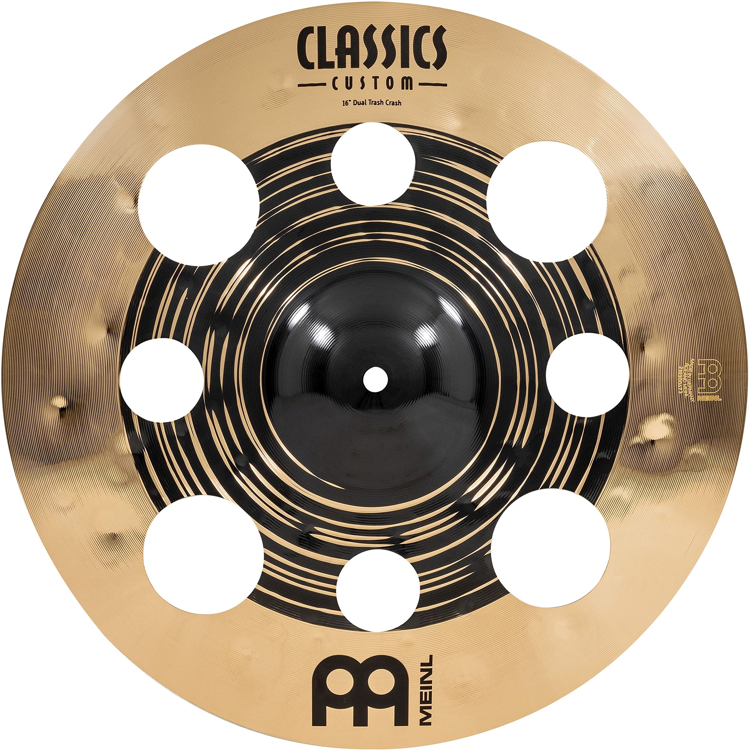 Meinl Cymbals Classics Custom Dual 16 Trash Crash Cymbal for Drum Set, Dark/Brilliant - Made in Germany - B12 Bronze, 2-Year War