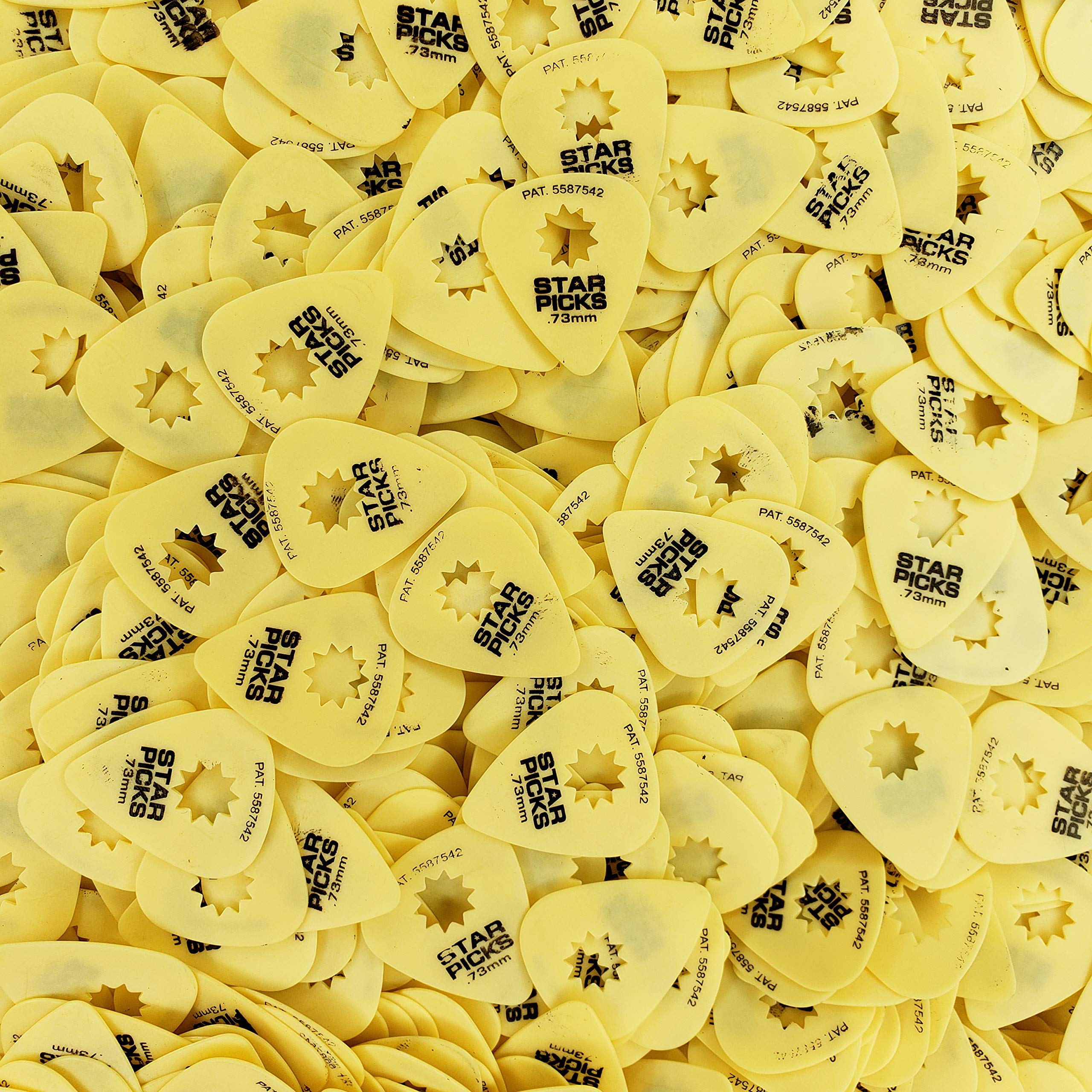 Everly Star Guitar Picks | 72 Pack | .73mm | Yellow