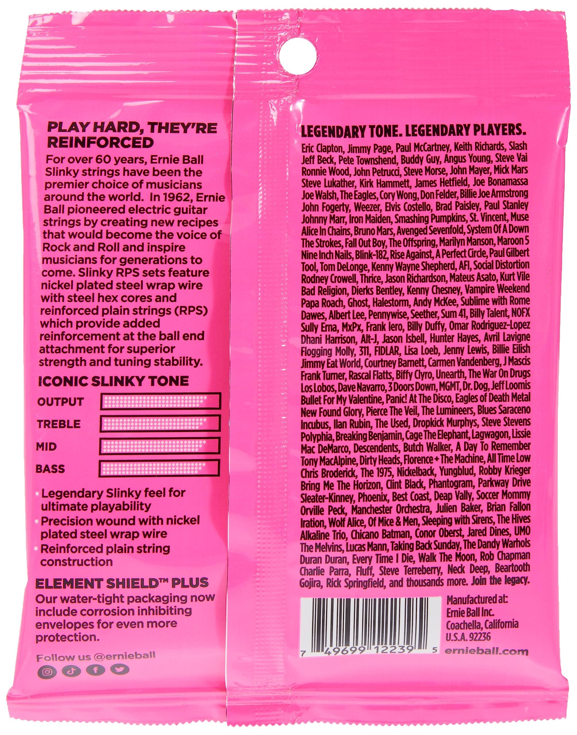 Ernie Ball Super Slinky RPS Nickel Wound Electric Guitar Strings - 9-42 Gauge