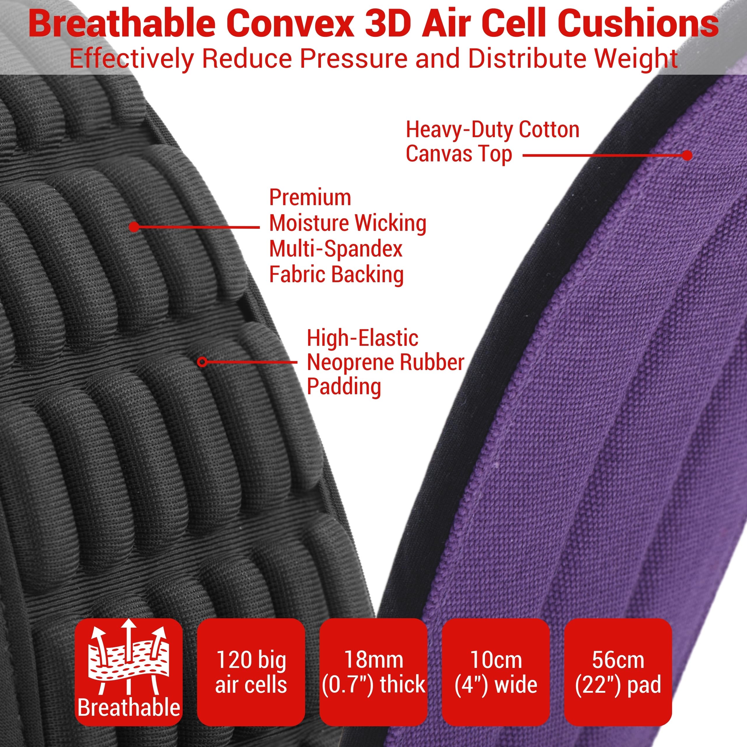 Amumu AIRAFT Bass & Guitar Strap - 4'' Ultra Wide, 0.7'' Thick, Breathable 3D Air Cell Cushions, Cotton Canvas Top, Neoprene Pad