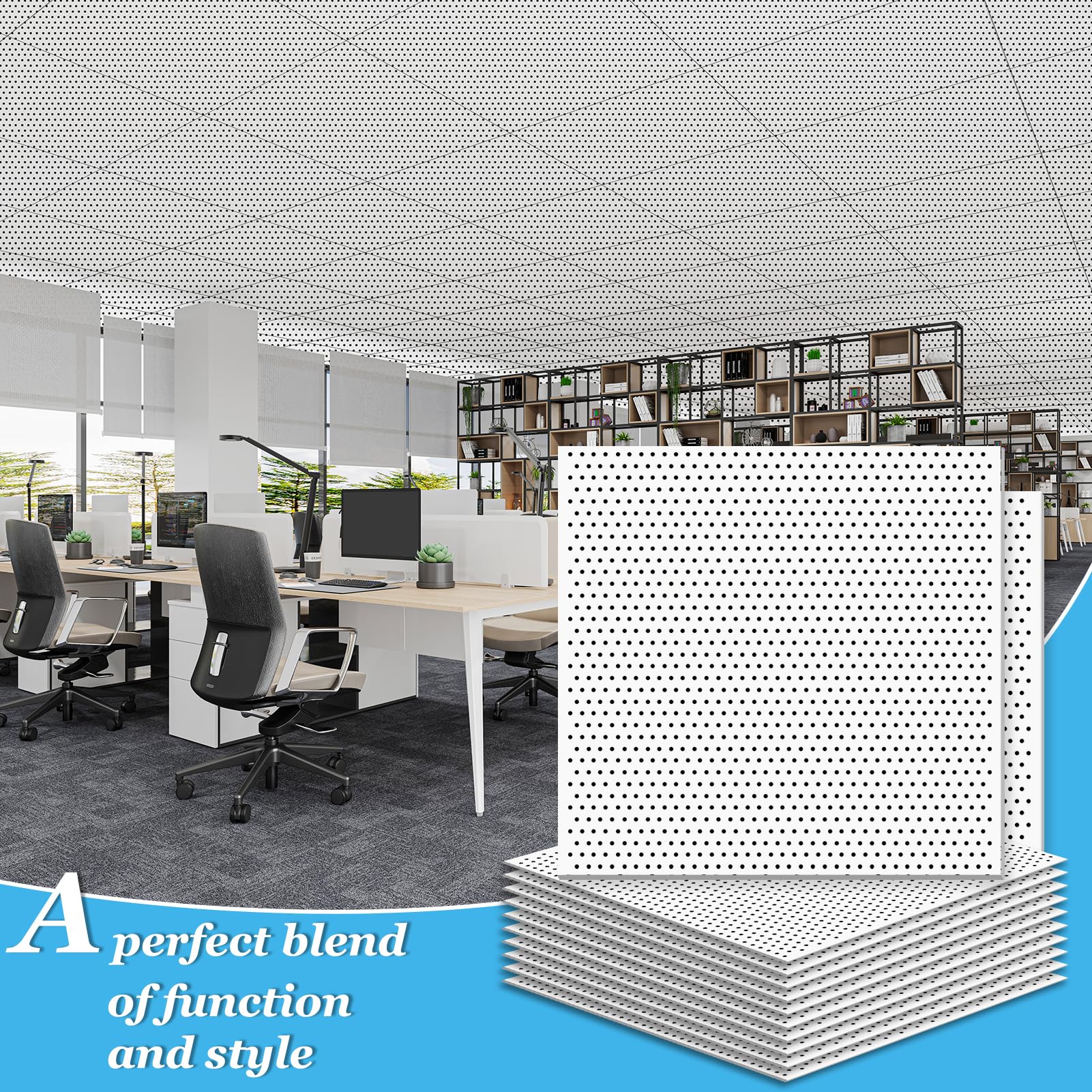 Art3d Acoustic Drop Ceiling Tiles 2x2ft 12-Pack, Soundproof Panels 24x24 for Wall Coverings, White