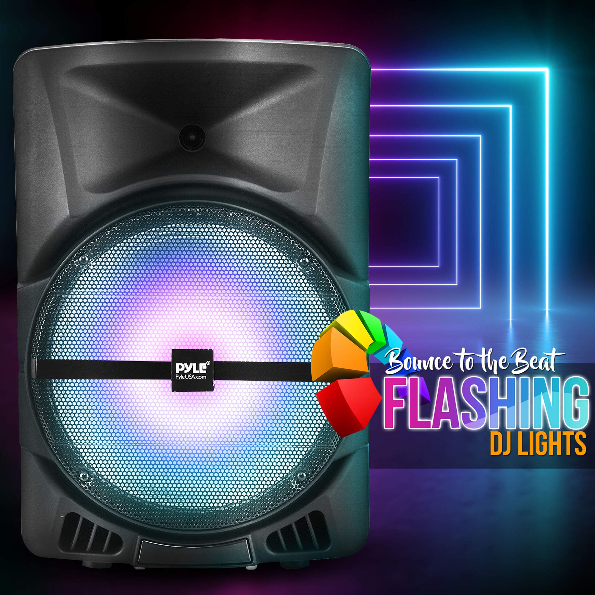 Pyle Wireless Portable PA Speaker System - 800W Powered Bluetooth Indoor & Outdoor DJ Stereo Loudspeaker with MP3 AUX 3.5mm Inpu