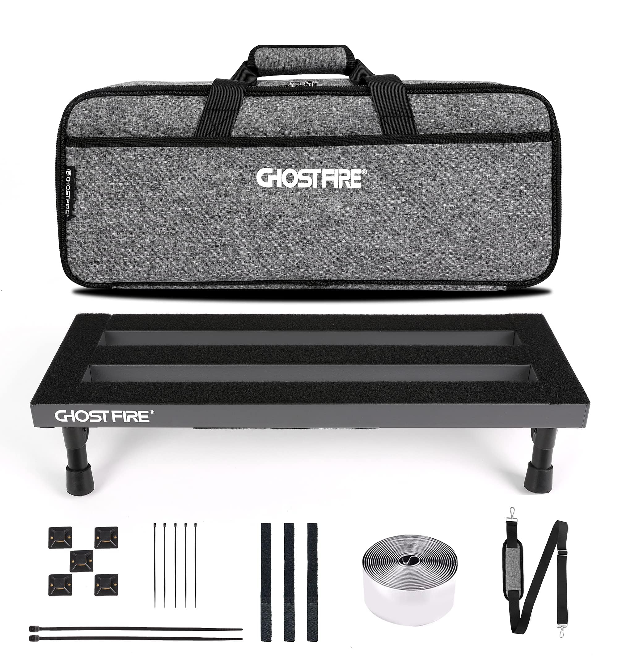 Ghost Fire Guitar Pedal Board Aluminum Alloy 1.1Lb Super Light Effect Pedalboard19.7''X7'' With Carry Bag,Spl-02