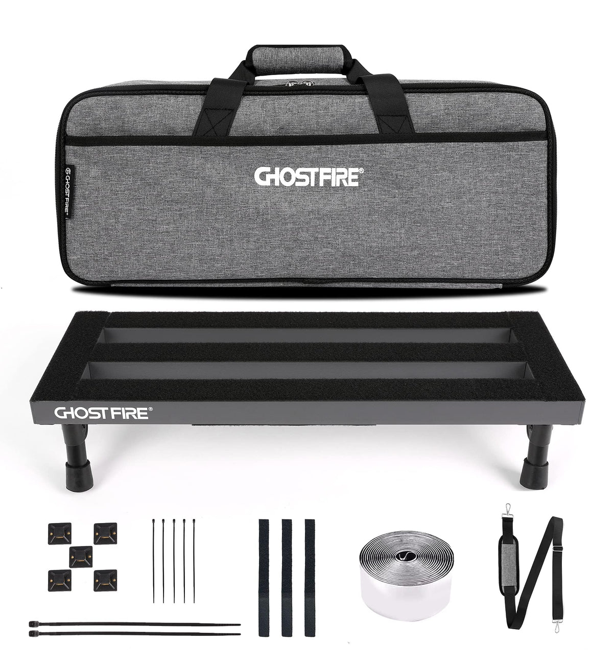 Ghost Fire Guitar Pedal Board Aluminum Alloy 1.1Lb Super Light Effect Pedalboard19.7''X7'' With Carry Bag,Spl-02