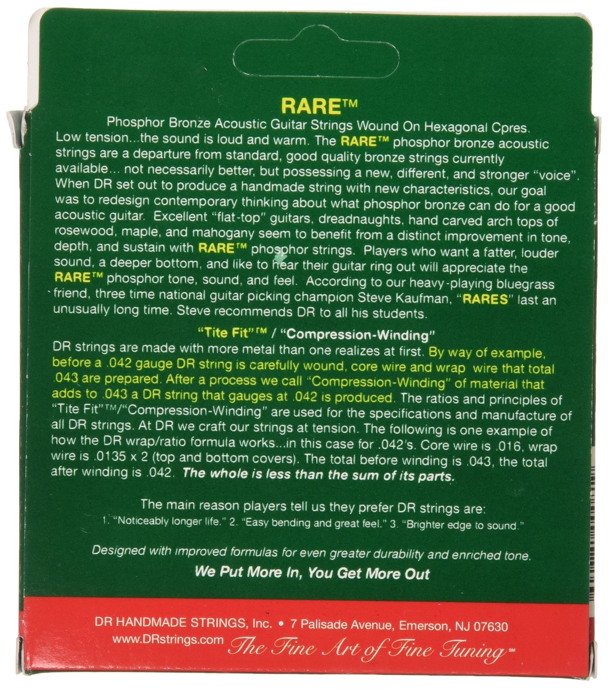 DR Strings Rare - Phosphor Bronze AcousticHex Core 11-50