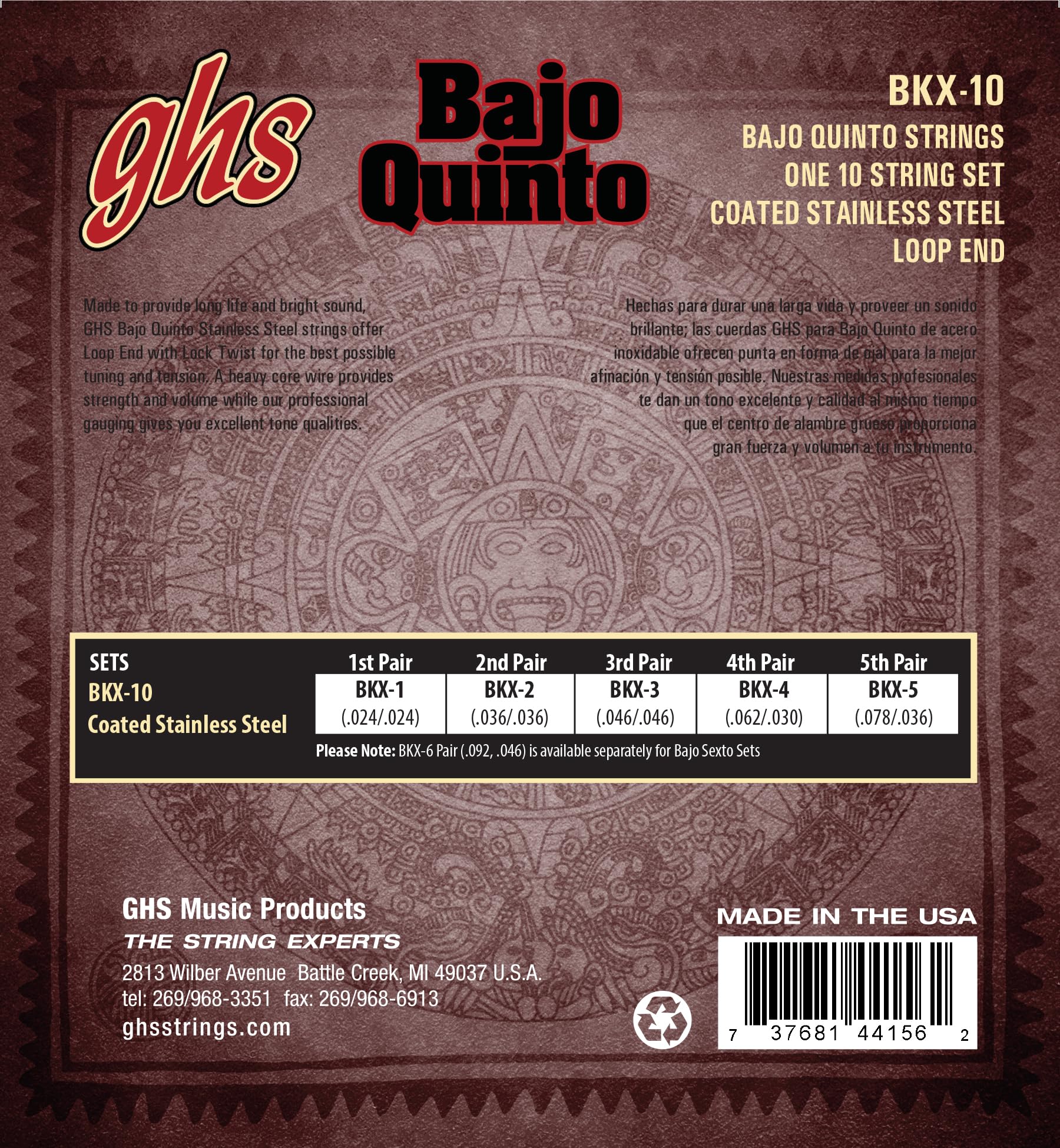 GHS Strings Bajo Quito (BKX-10)