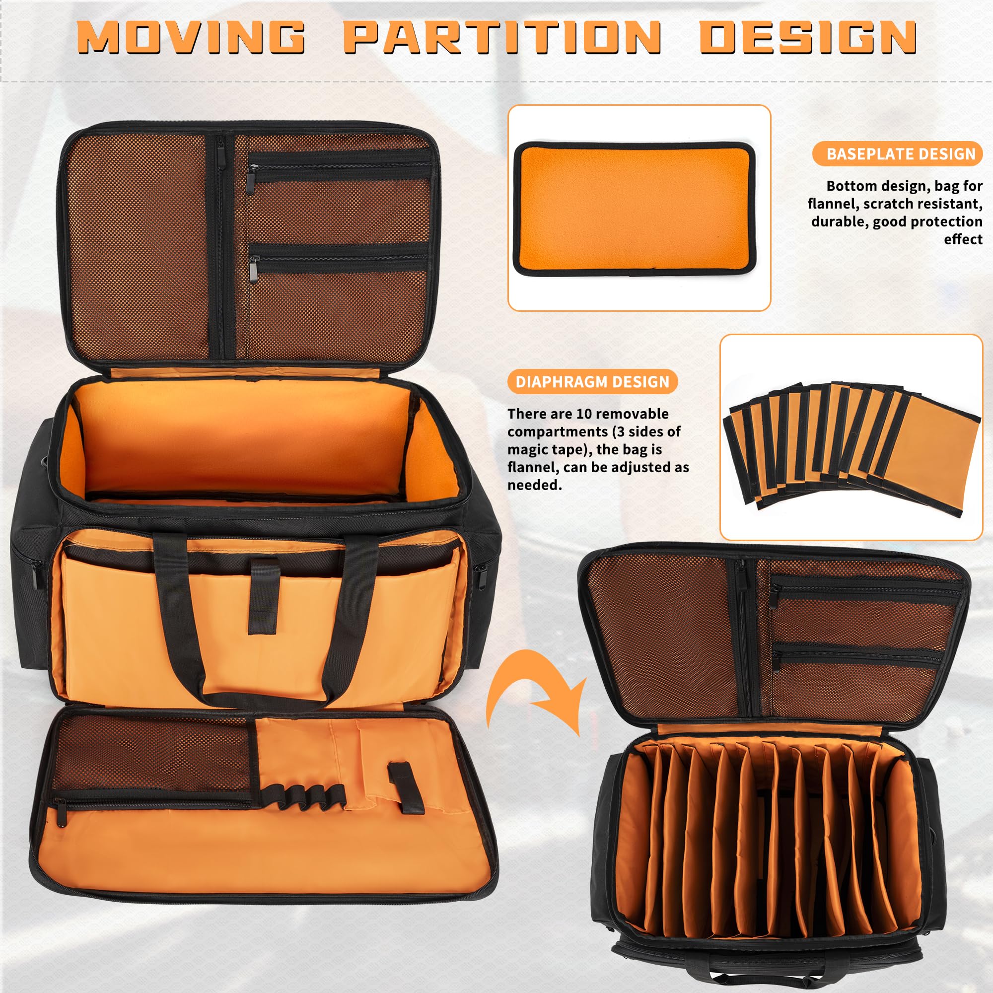 AKOZLIN Cable File Bag DJ Gig Bag Cord Organizer Case with Detachable Dividers for Laptop,DJ Gear, Sound Instrument Accessories