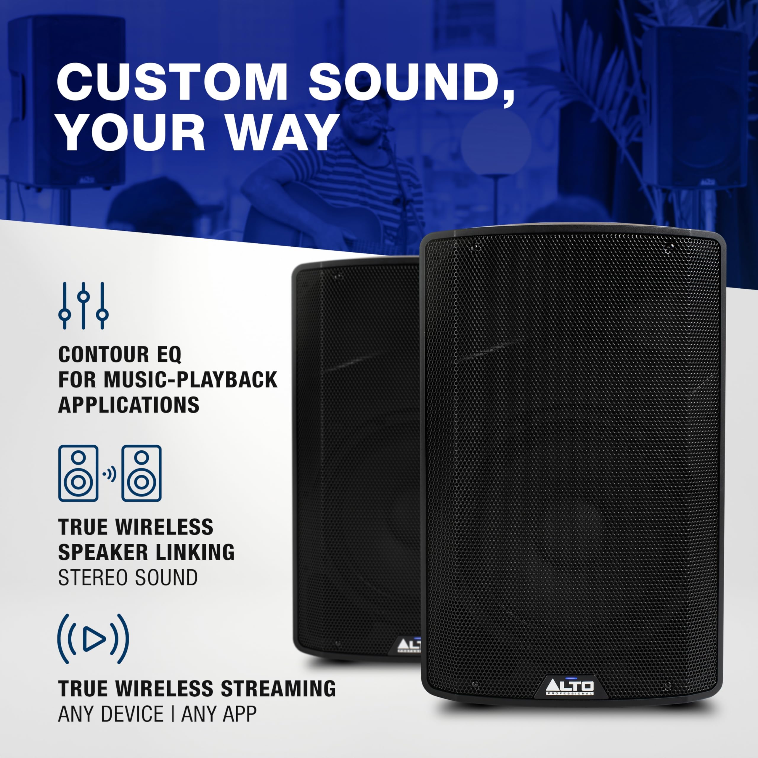 ALTO TX412 700W 12-Inch Powered PA Speaker with TWS Bluetooth, 2-Channel Mixer, for Outdoor DJ or Band Performances, Rehersals,