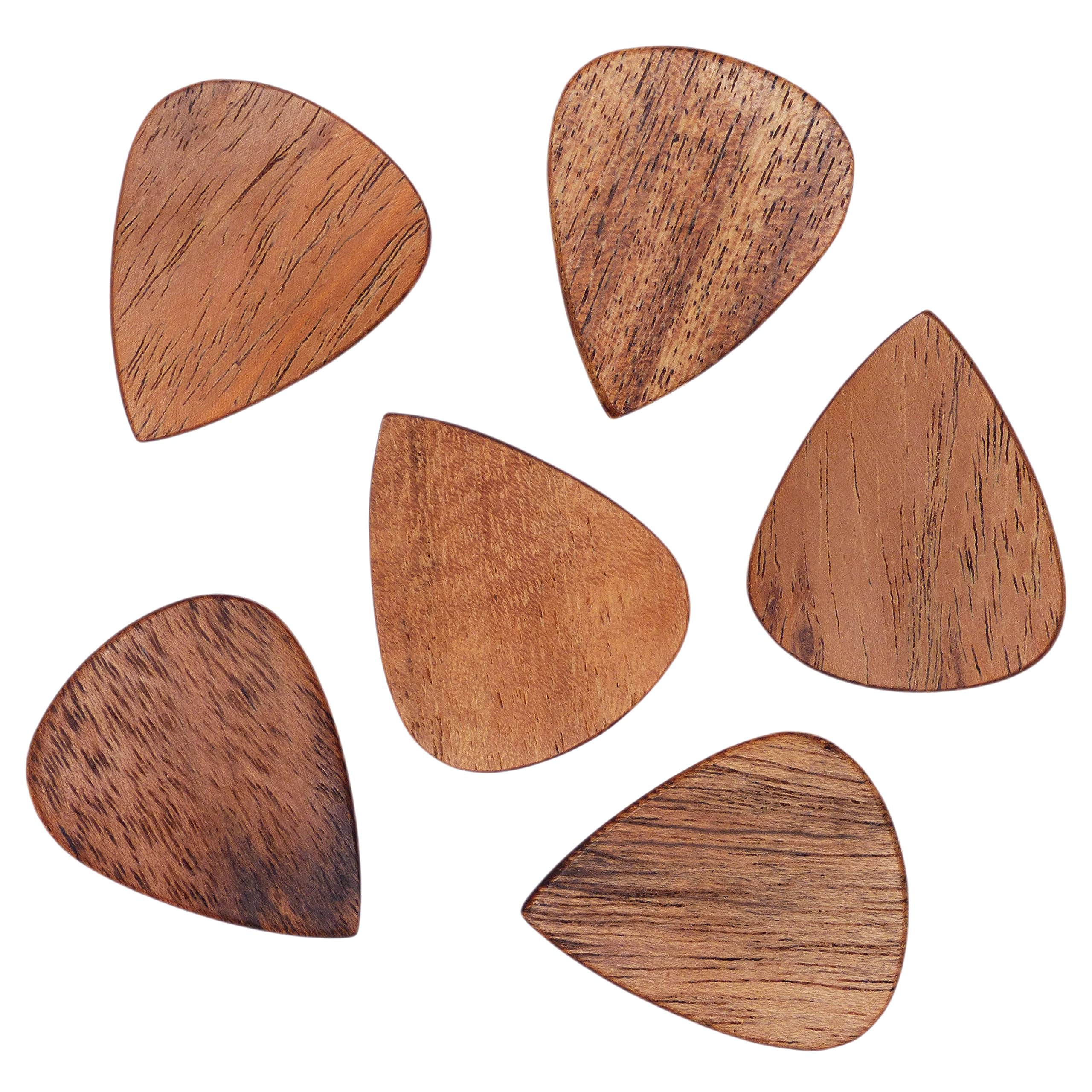 Acacia Wood Guitar Or Bass Pick - 1.5 mm Heavy Gauge - 351 Shape - Natural Finish Handmade Specialty Exotic Plectrum - 1 Pack