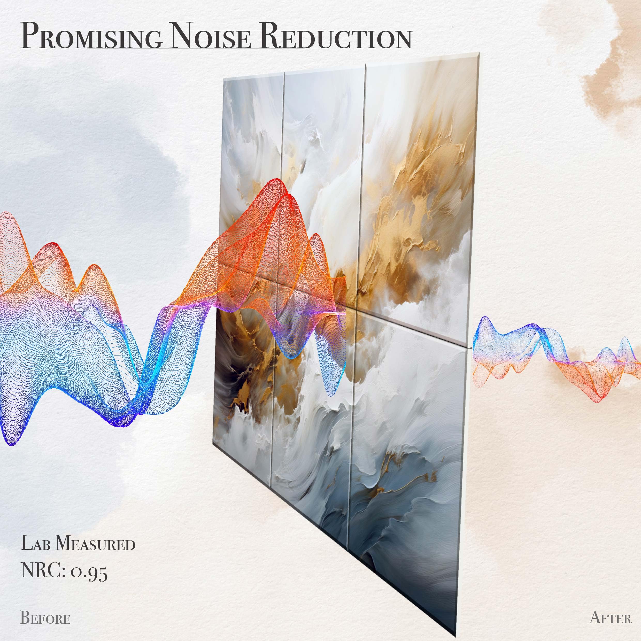 Soon Global Acoustical Wall Panels, 72 X 48 Inches Art Acoustic Panels, Decorative Acoustic Panels, Acoustic Wall Panels, Sound