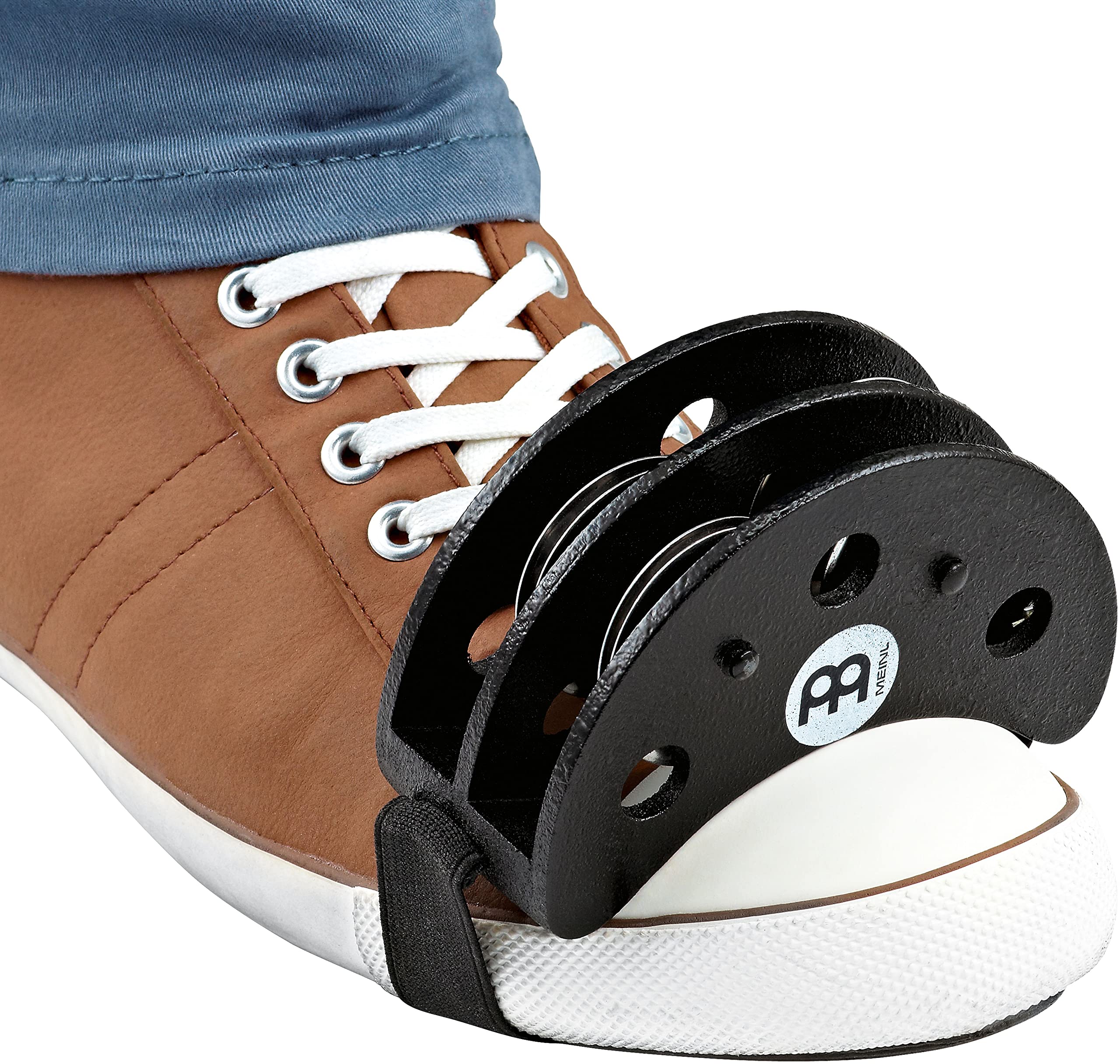 Meinl Percussion Foot Tambourine with Stainless Steel Jingles-NOT Made in China-Accompaniment for Cajon Gigs, 2-Year Warranty, B