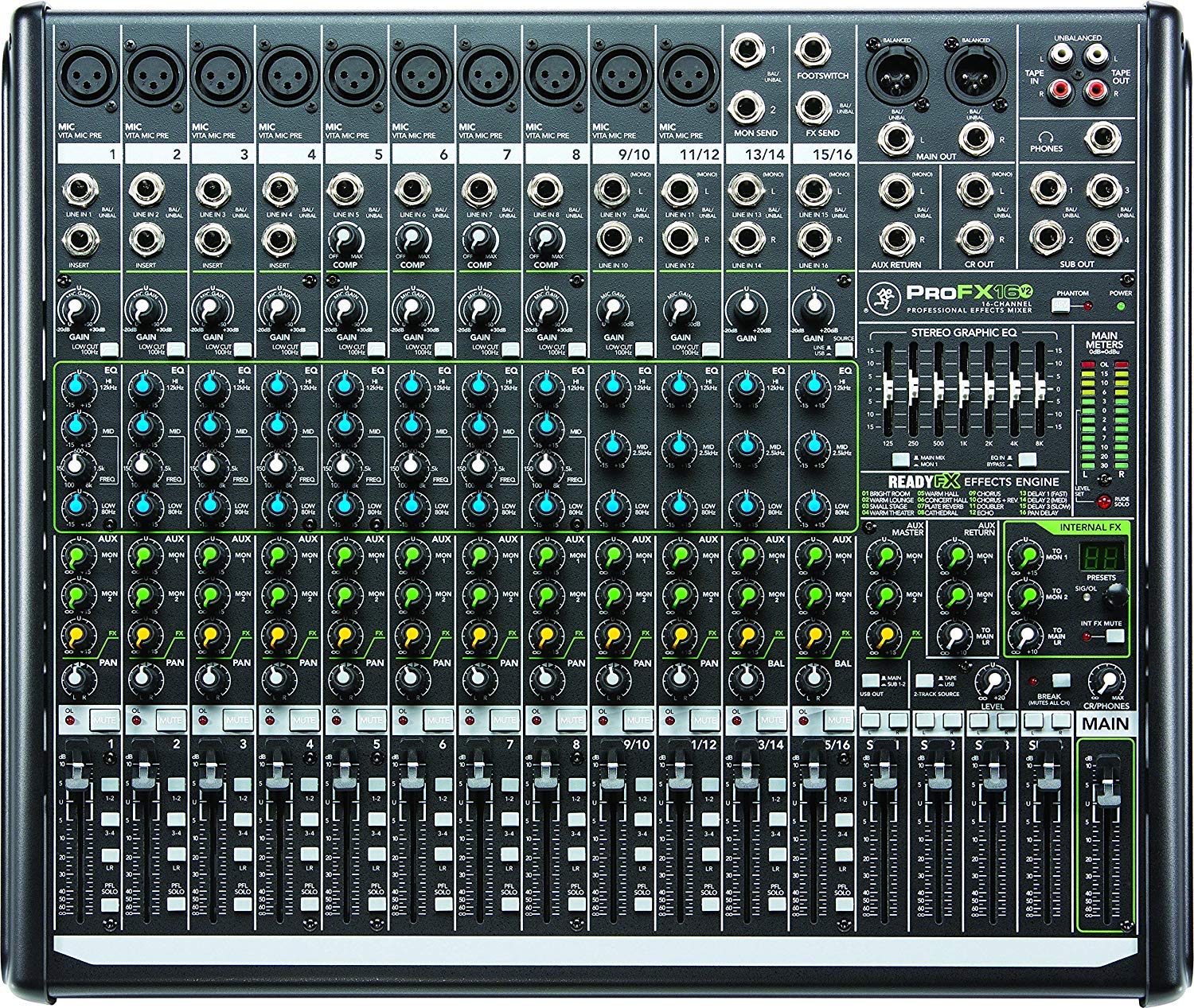 Mackie Mixer-Unpowered, 16 Channel (Profx16V2)
