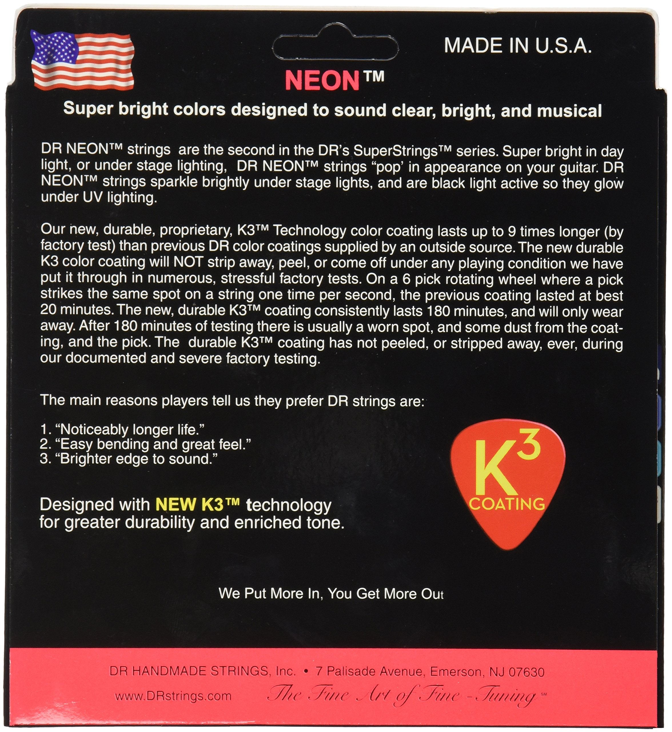 Other DR Hi-Def Neon Red Bass Medium 5 Acoustic Guitar Strings (NRB5-45)