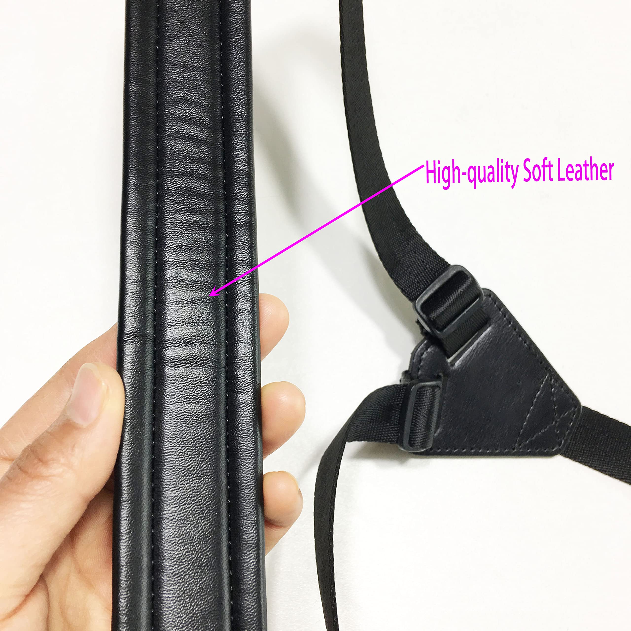 RAUYIVANY Classical Guitar Strap,Soft Leather Shoulder Strap Width 1.5 in, Length Adjustable 28-33.5 in, Suitable for Classical