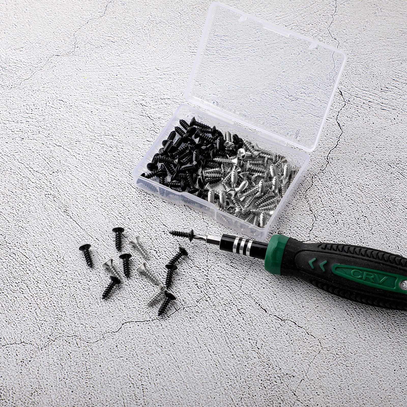 Hotop 100 Pack 3 mm Guitar Screw Bass Pickguard Screws Guitar Mounting Screws for Guitar Bass Replacement (Black and Silvery)