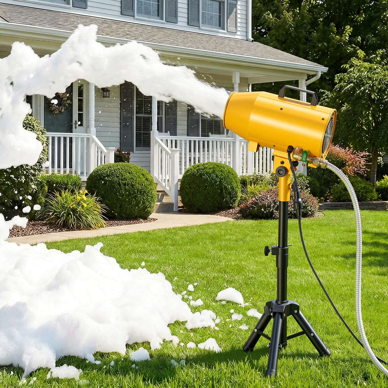 VEVOR Foam Machine, Adjustable Angle Control Foam Cannon Party Machine, Bubble Cannon with Fan & Triangular Structure, Dense Foa