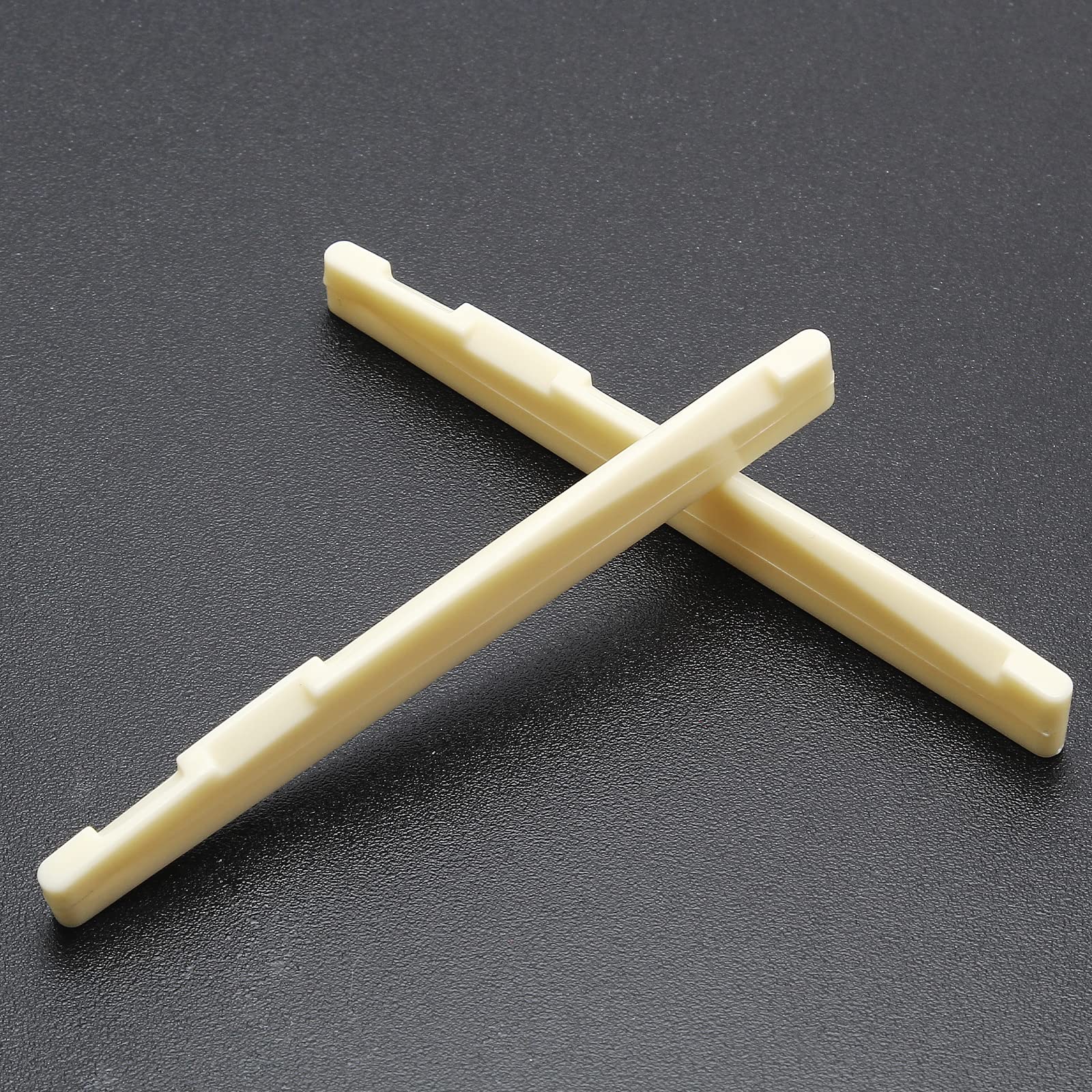 Litoexpe 4 Pcs Acoustic Guitar Bridge Saddles, Fit for 74mm & 72mm Bridge Slot, Bone Original Color