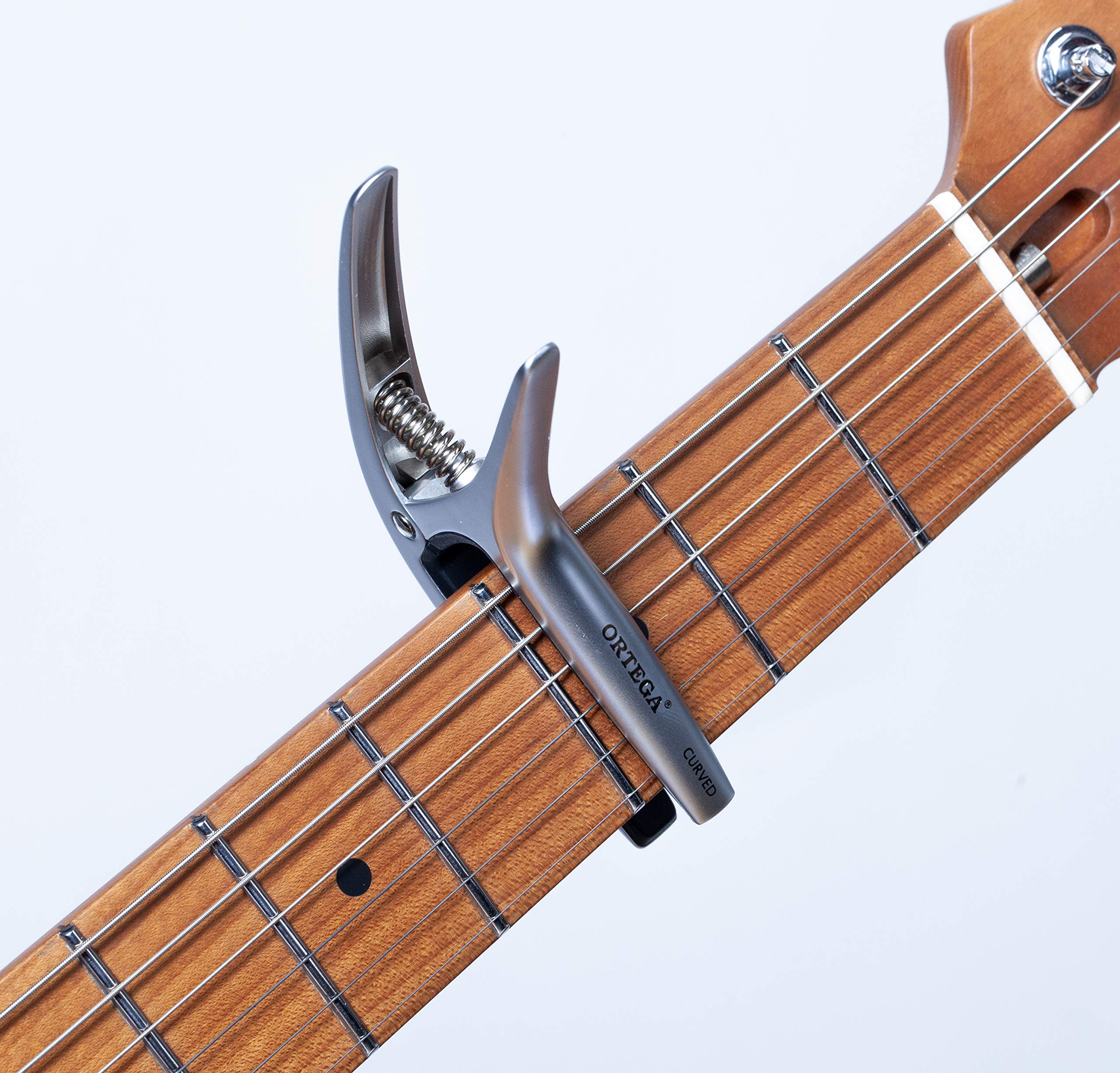 Ortega Guitars Twin Capo-Quick Change Clamp-Guitars w/Curved & Flat Fretboards (TWCAPO-CR)