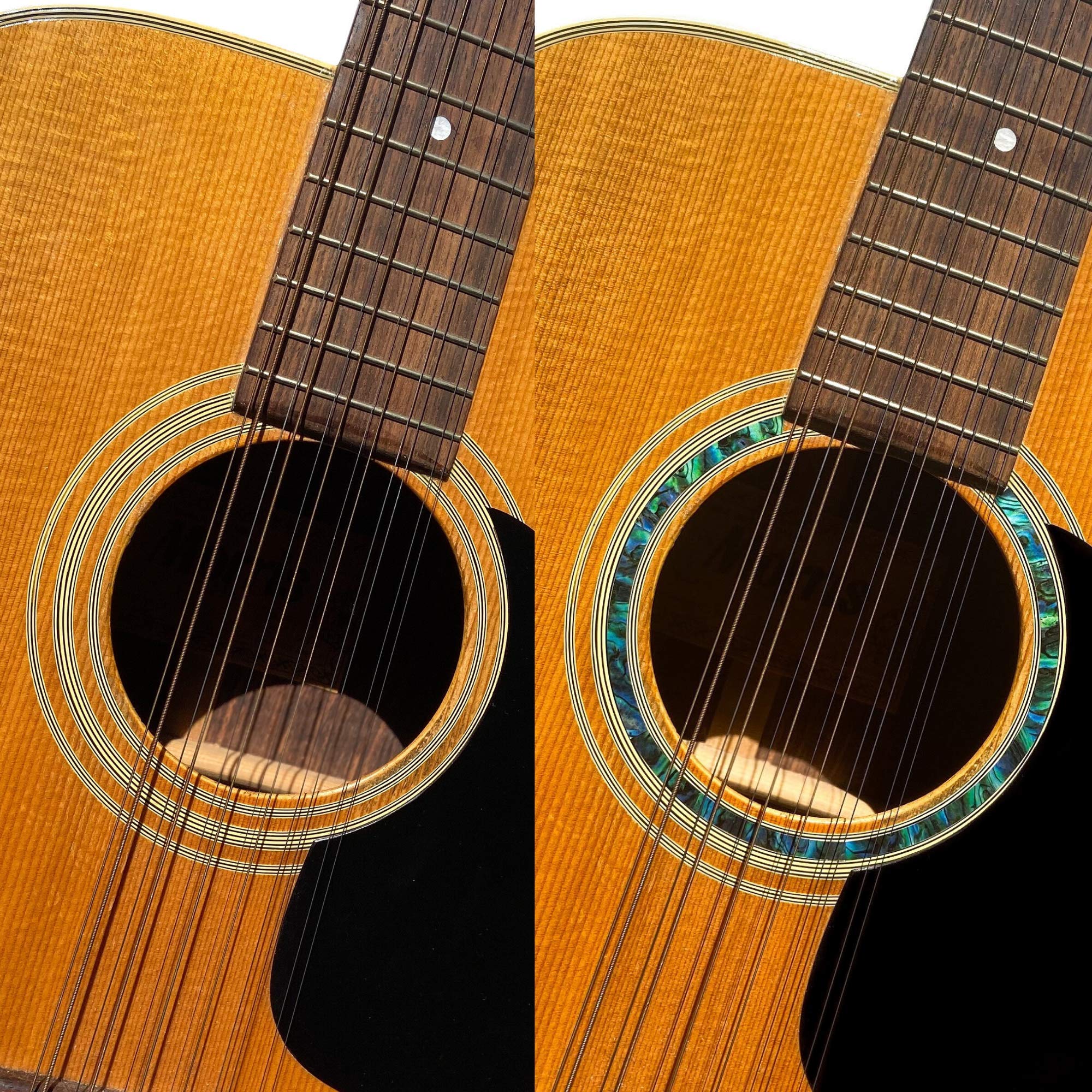 Inlay Stickers for Acoustic Guitars - Soundhole Rosette/Purfling - Stripe - Abalone Green