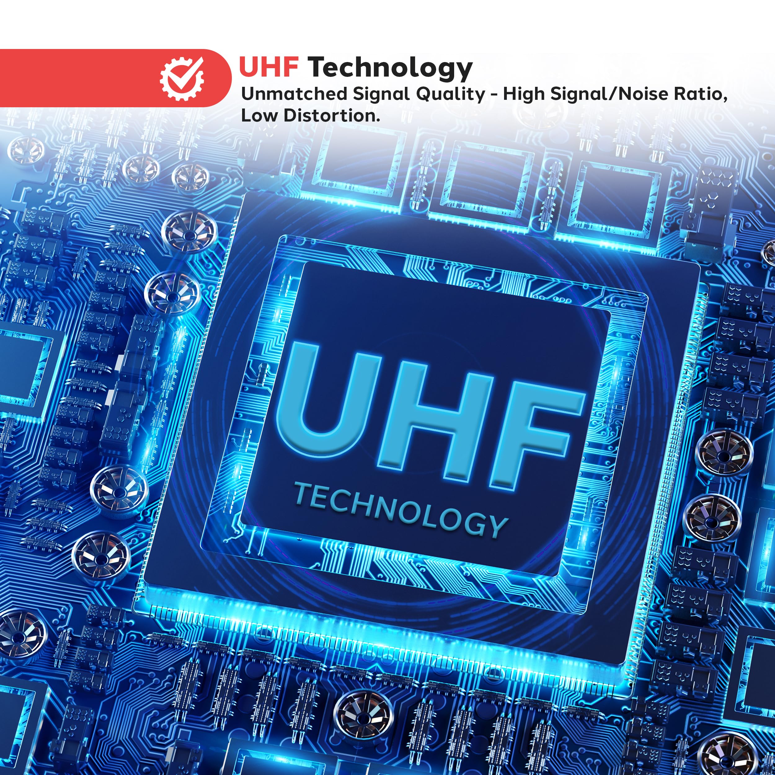 Pyle UHF Wireless Microphone & Rack Mountable Receiver System 2 Belt Packs, 2 Lavelier/Lapel MIC Travel Case 16 Channel Frequenc