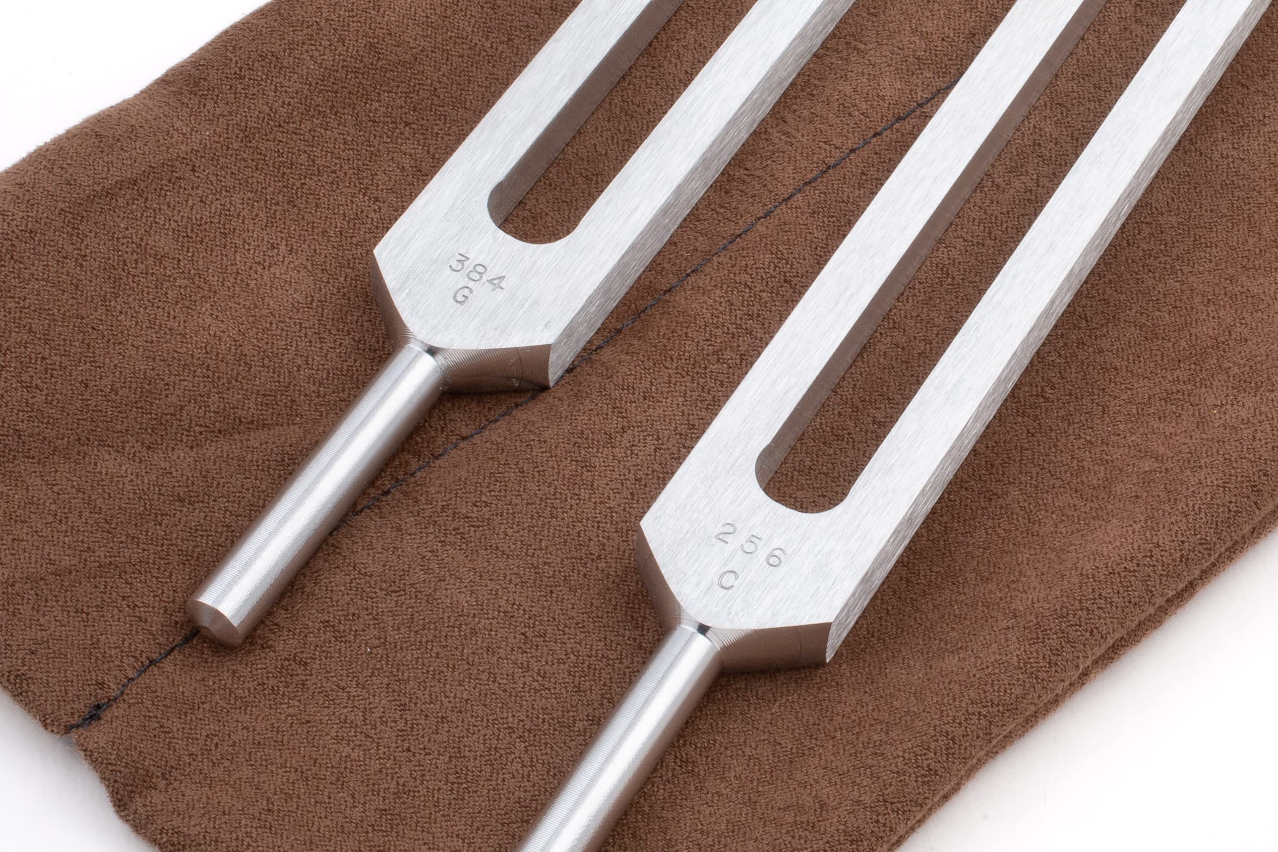 Body Tuners Tuning Forks - 256Hz & 384Hz (C&G) for Sound Healing, Precision-Machined Aluminum Alloy - Made in USA - Chakra Heali