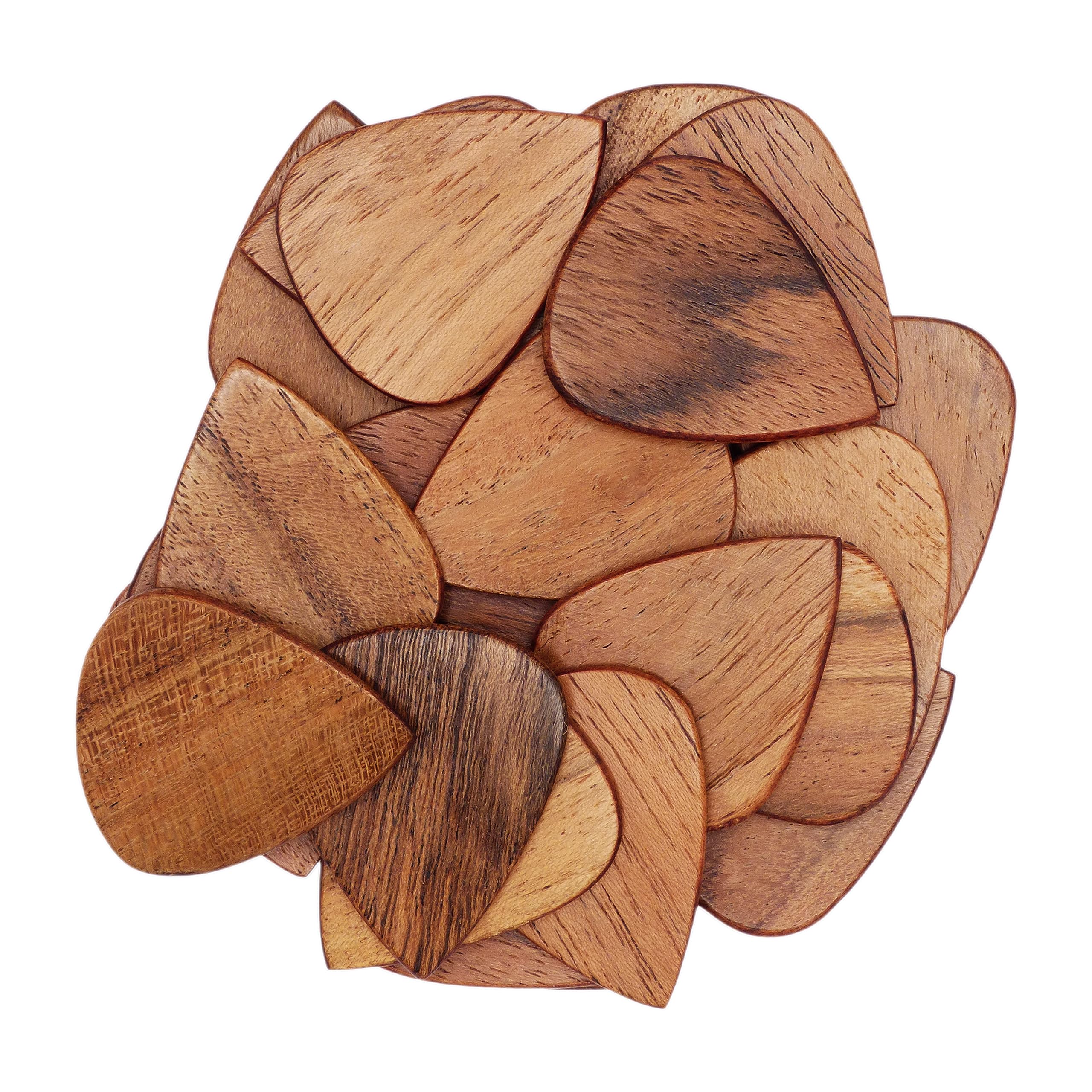 Acacia Wood Guitar Or Bass Pick - 1.5 mm Heavy Gauge - 351 Shape - Natural Finish Handmade Specialty Exotic Plectrum - 3 Pack