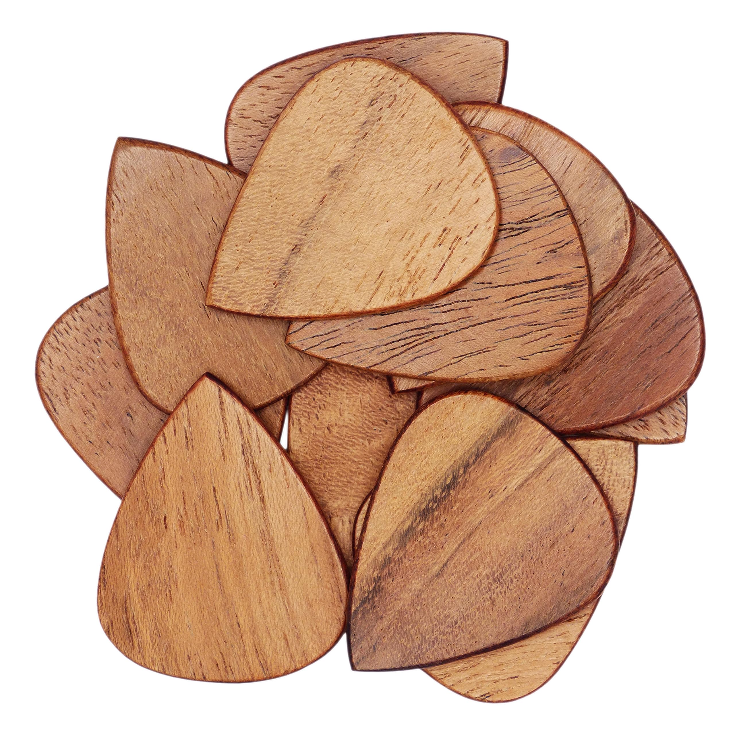 Acacia Wood Guitar Or Bass Pick - 1.5 mm Heavy Gauge - 351 Shape - Natural Finish Handmade Specialty Exotic Plectrum - 3 Pack