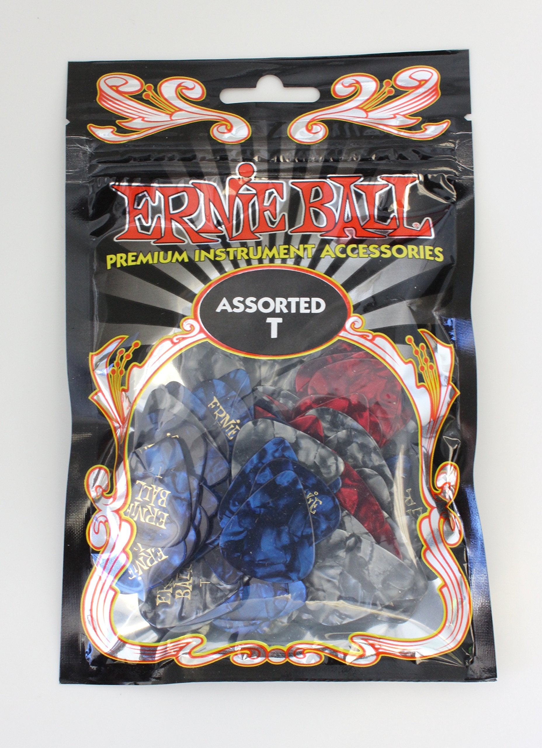 Ernie Ball Guitar Picks, Thin, Assorted Perloid, 144-Pack (P09109)