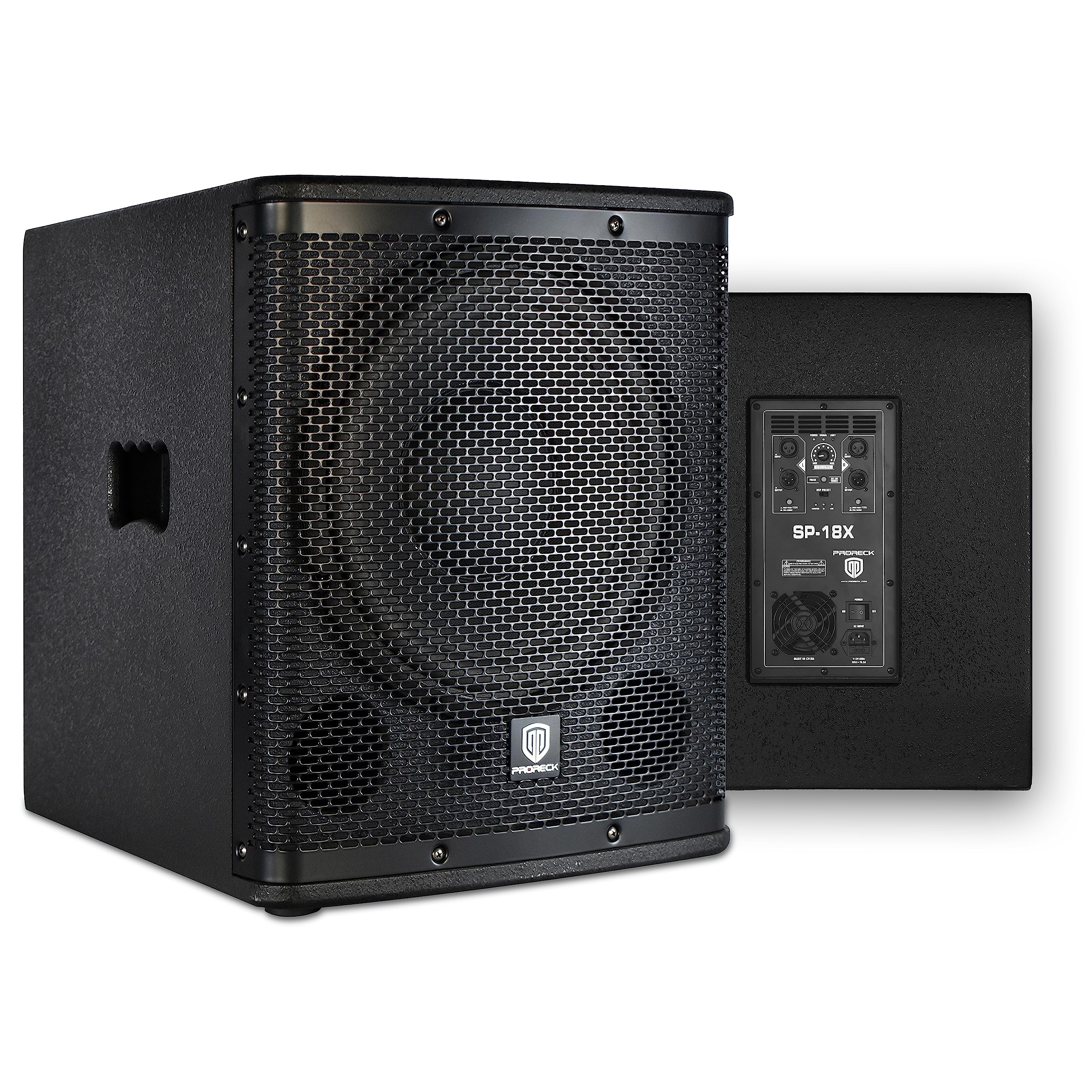 PRORECK SP-18X Active Powered PA DJ Subwoofer Cabinet 18 inch 3000W P.M.P.O with Class-D Amplifier, 3 DSP Presets-Monitor, Coil 