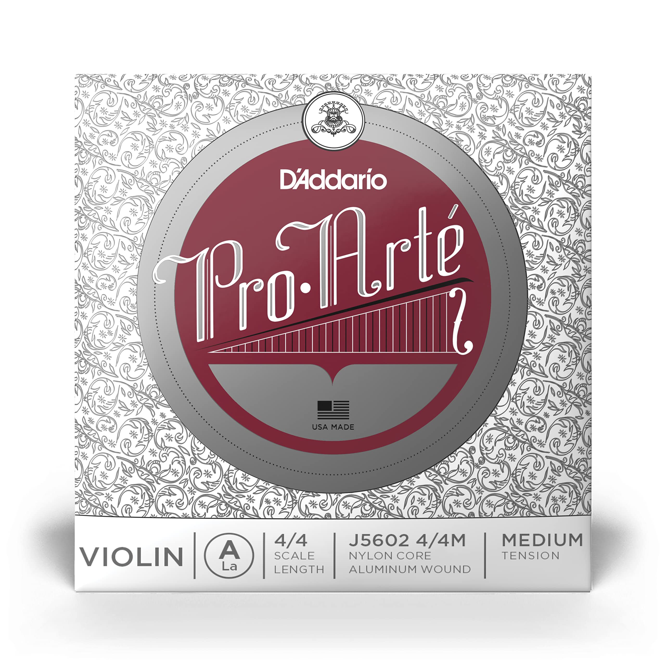 DAddario J5602 4/4M Pro-Arte Nylon violin Strings, Medium