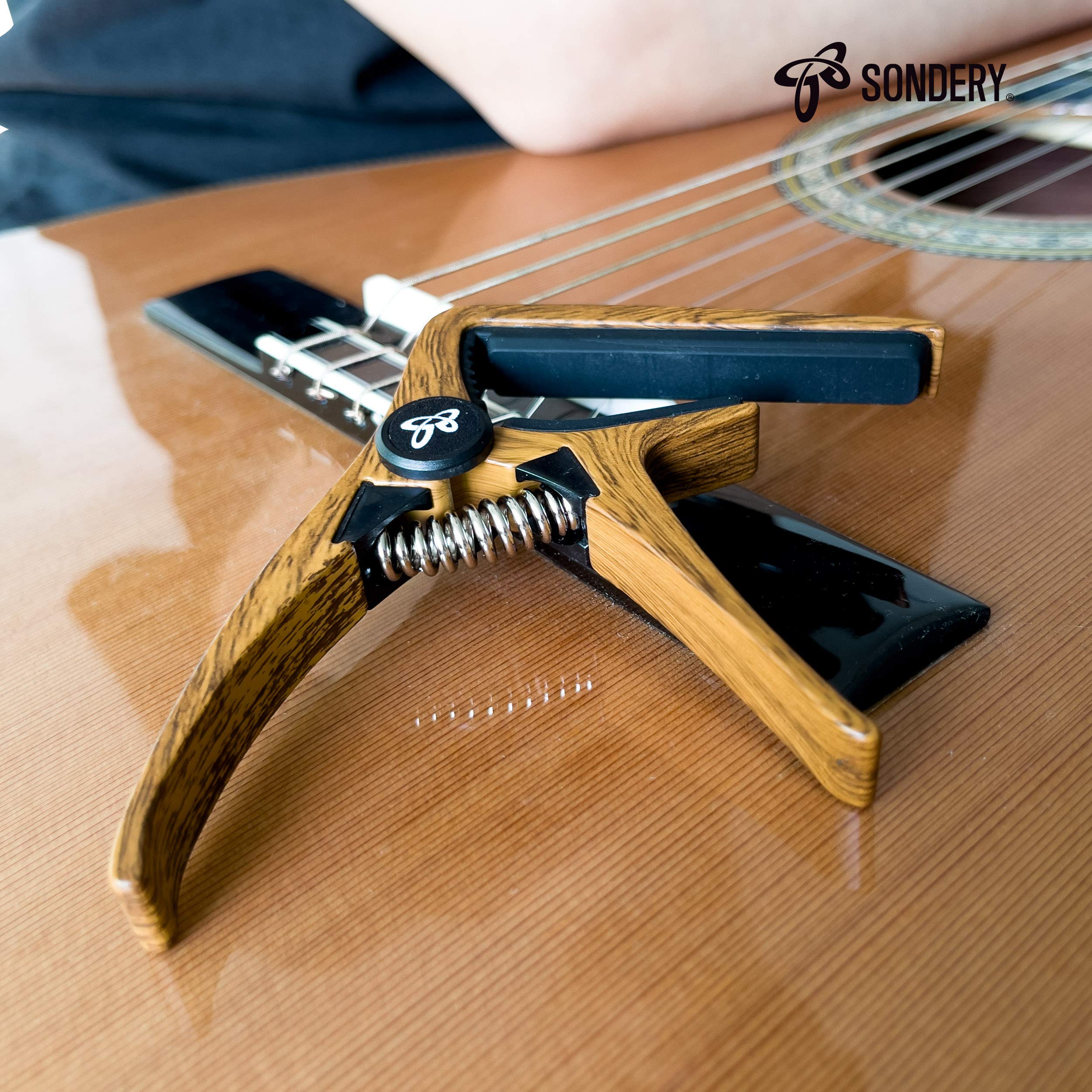 Sondery Guitar Capo for Classical Guitars, Ultra Light Clamp for Nylon Strings Straight Fingerboard Guitars