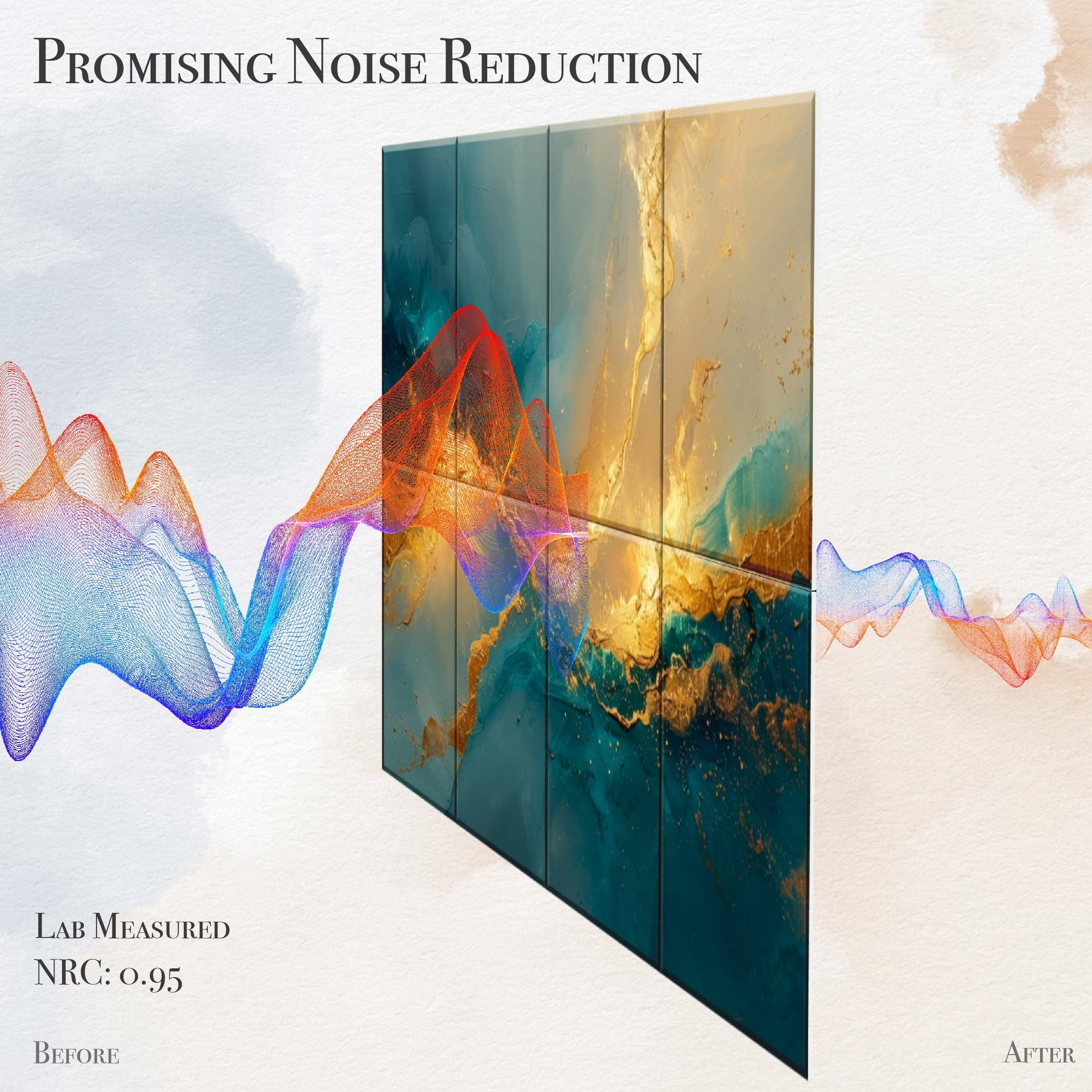 Soon Global Acoustical Wall Panels, 48 X 32 Inches Art Acoustic Panels, Decorative Acoustic Panels, Acoustic Wall Panels, Sound