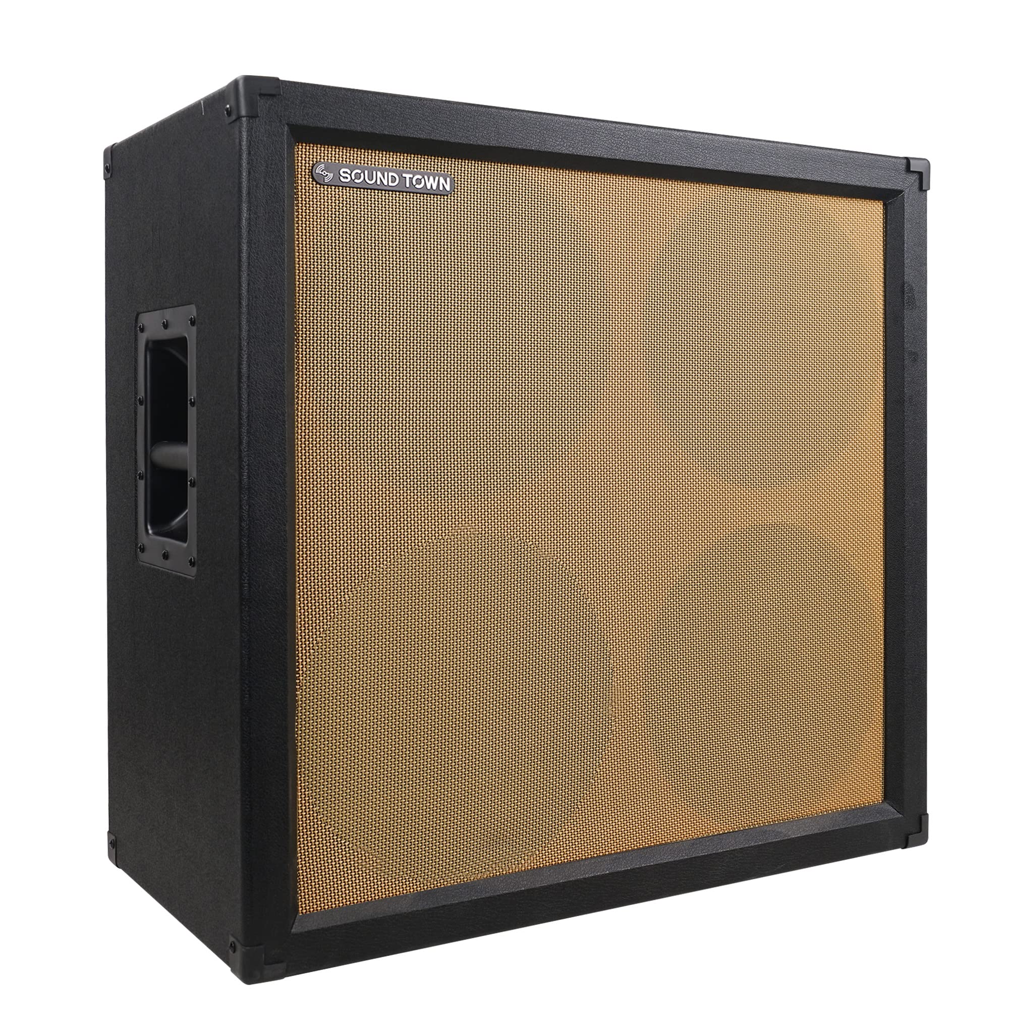 Sound Town 4 X 12 260W Guitar Speaker Cabinet, Birch Plywood, Black Tolex, Wheat Cloth Grille (Guc412Bk)