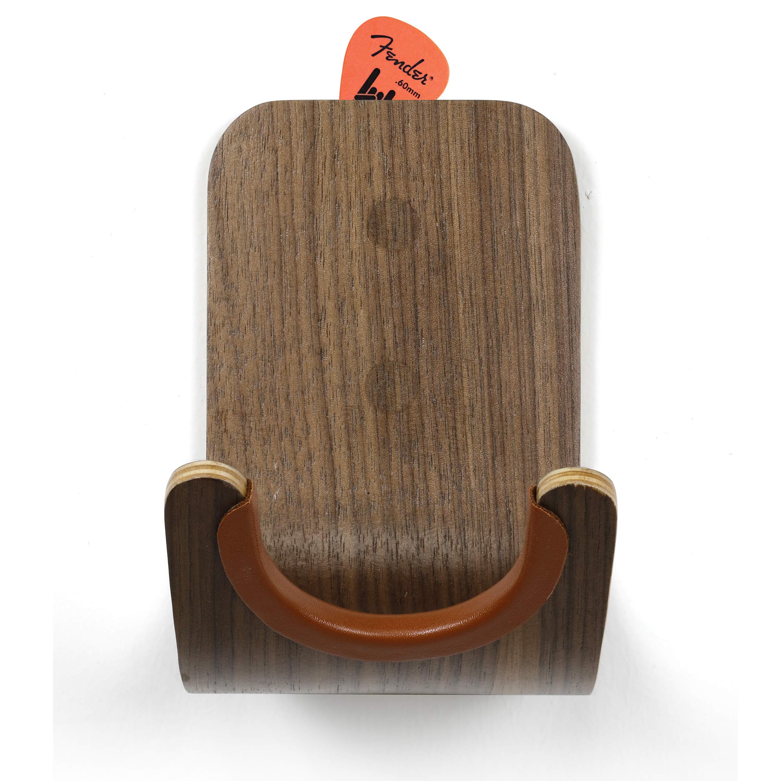 Plywood Guitar Wall Mount Holder with Pick Slot on top, Modern and Unique Design Guitar Hanger for Bass Acoustic Electric Guitar