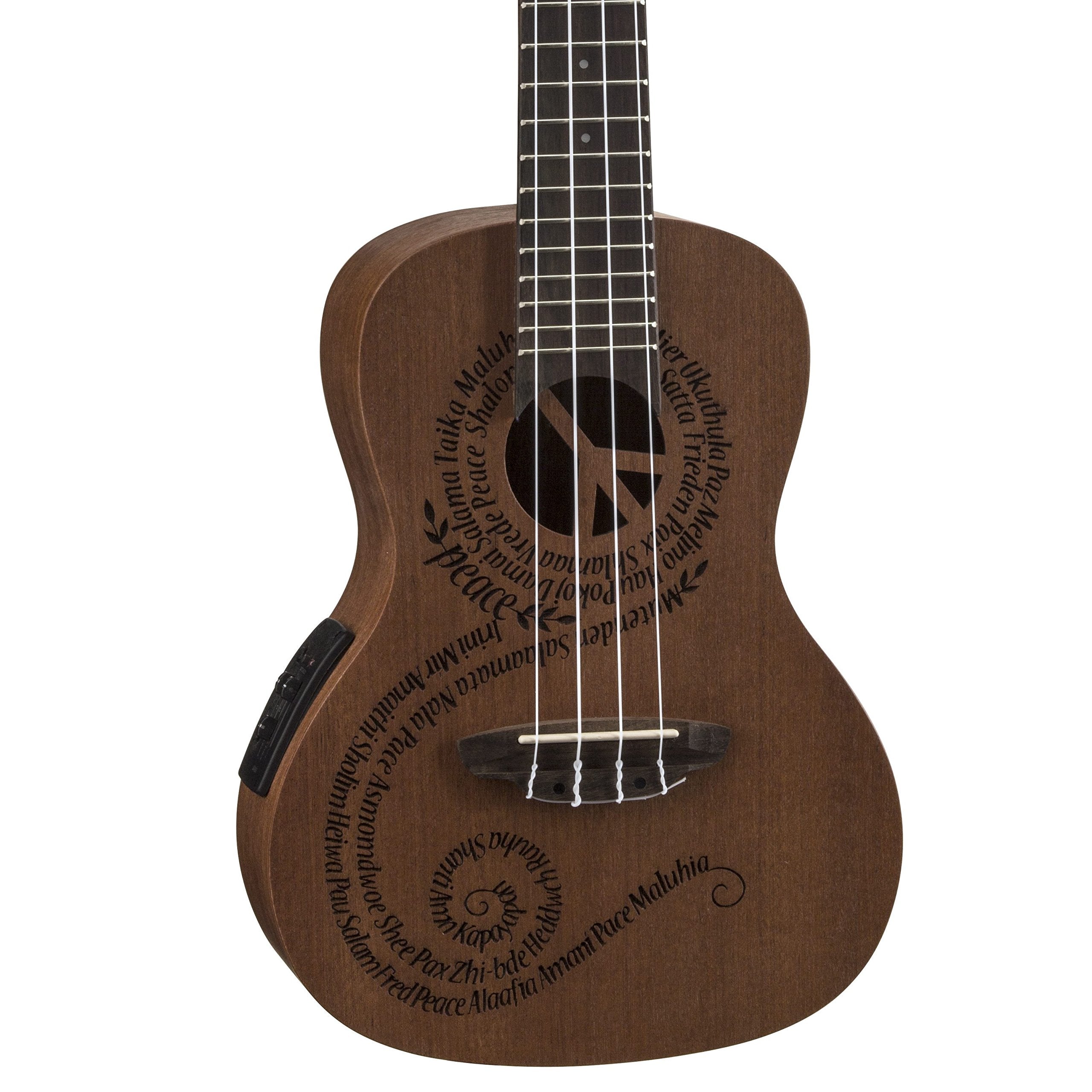 Uke MALUHIA Peace Concert w/Preamp & Bag