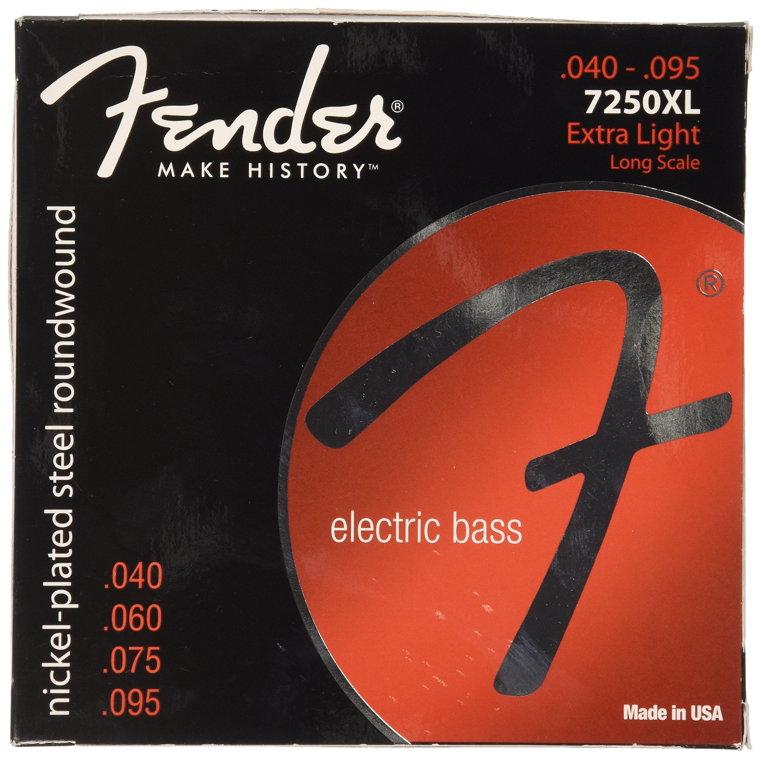 Fender Accesories 073-7250-402 Nickel Plated Bass Guitar Strings, Light