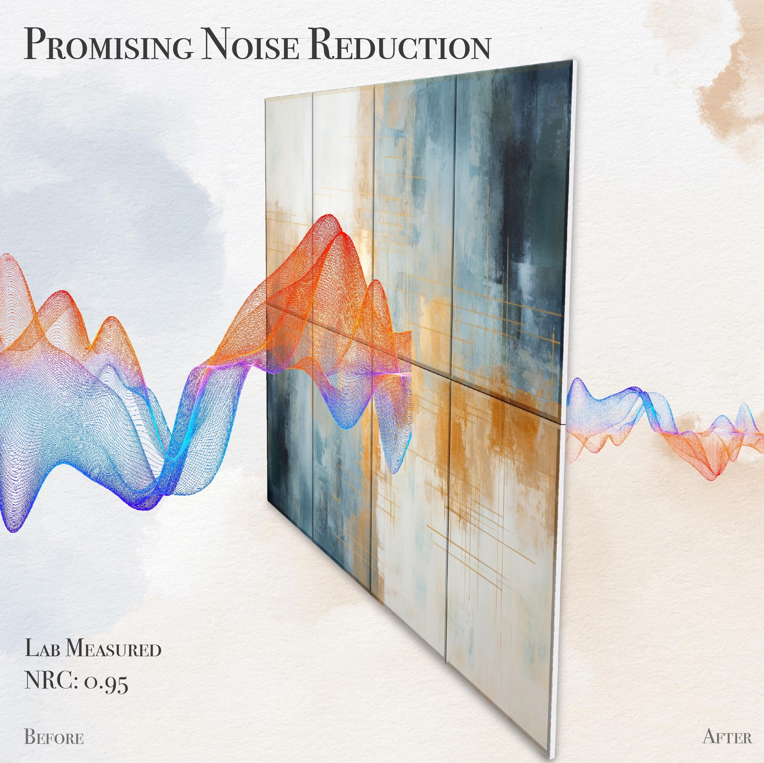 Soon Global 8-Pack Acoustical Wall Panels, 48 X 32 Inches Art Acoustic Panels, Decorative Acoustic Panels, Acoustic Wall Panels,