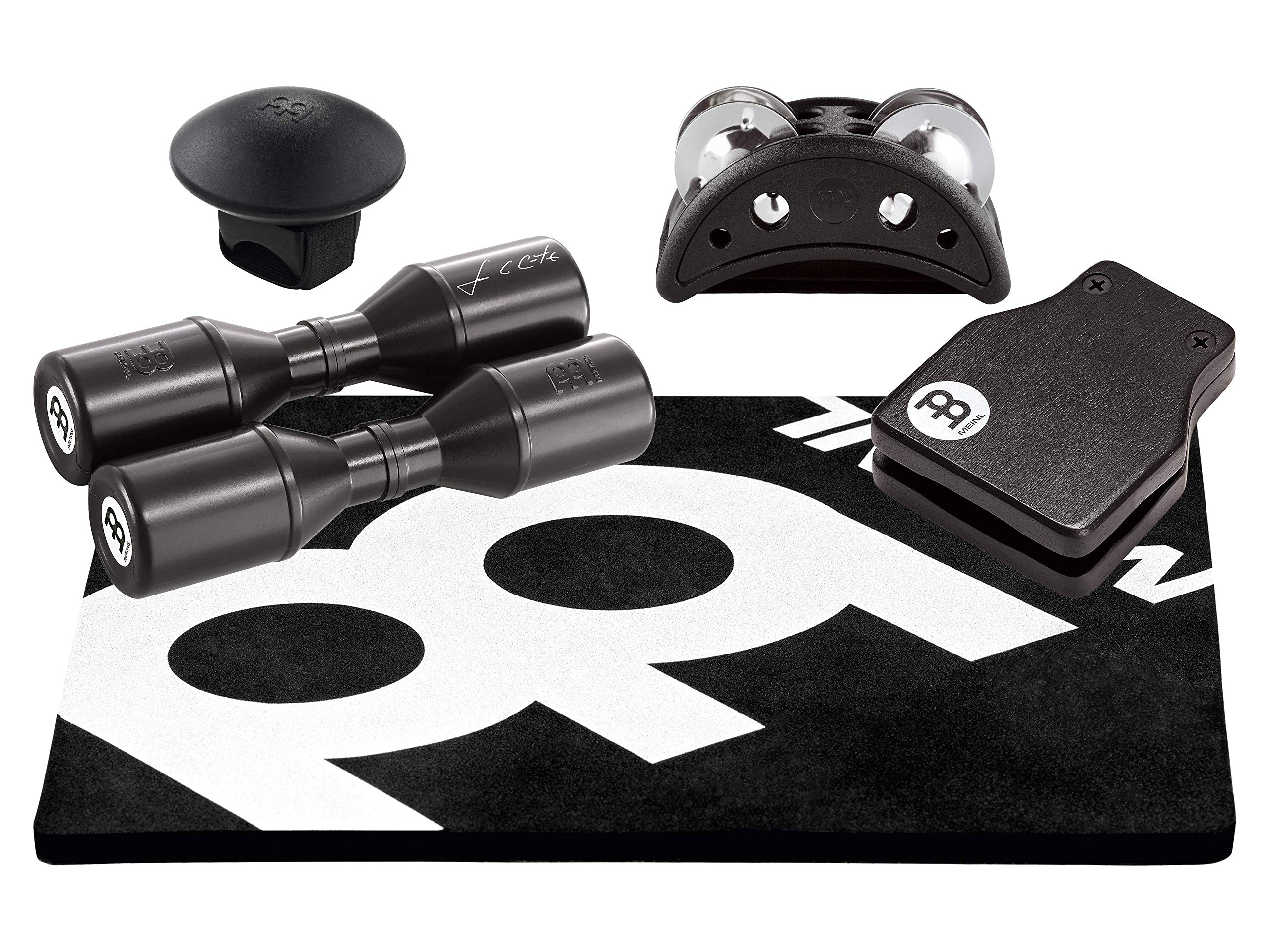 Meinl Percussion Cajon Accessory Pack with Sitting Pad, Two Shakers, Foot Tambourine and Castanet (PP-2)