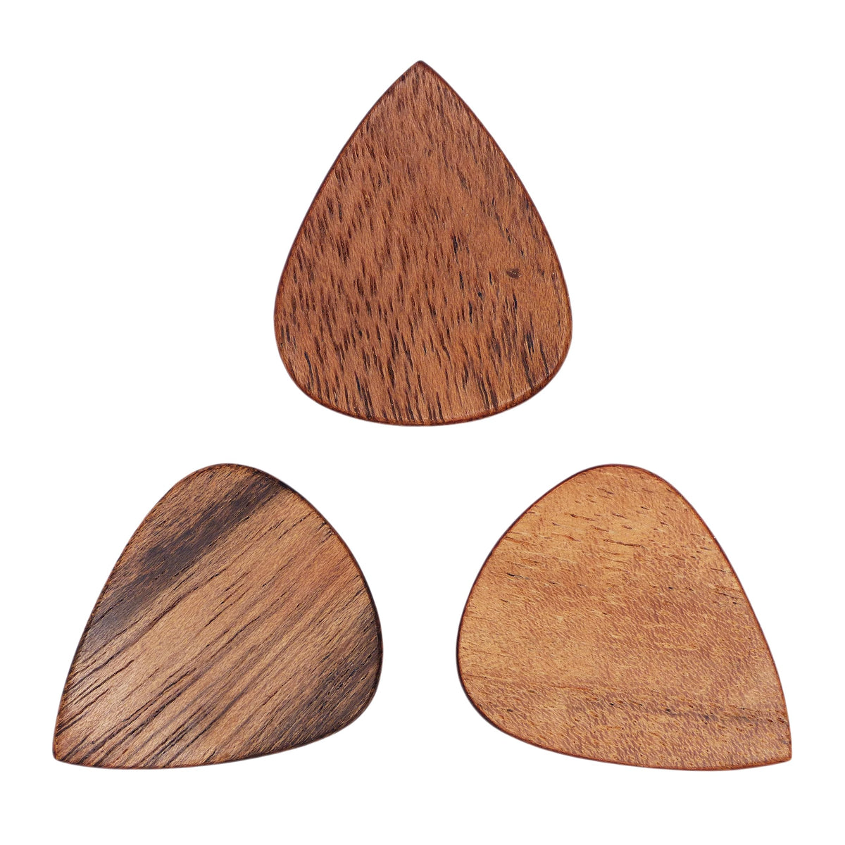 Acacia Wood Guitar Or Bass Pick - 1.5 Mm Heavy Gauge - 351 Shape - Natural Finish Handmade Specialty Exotic Plectrum - 3 Pack