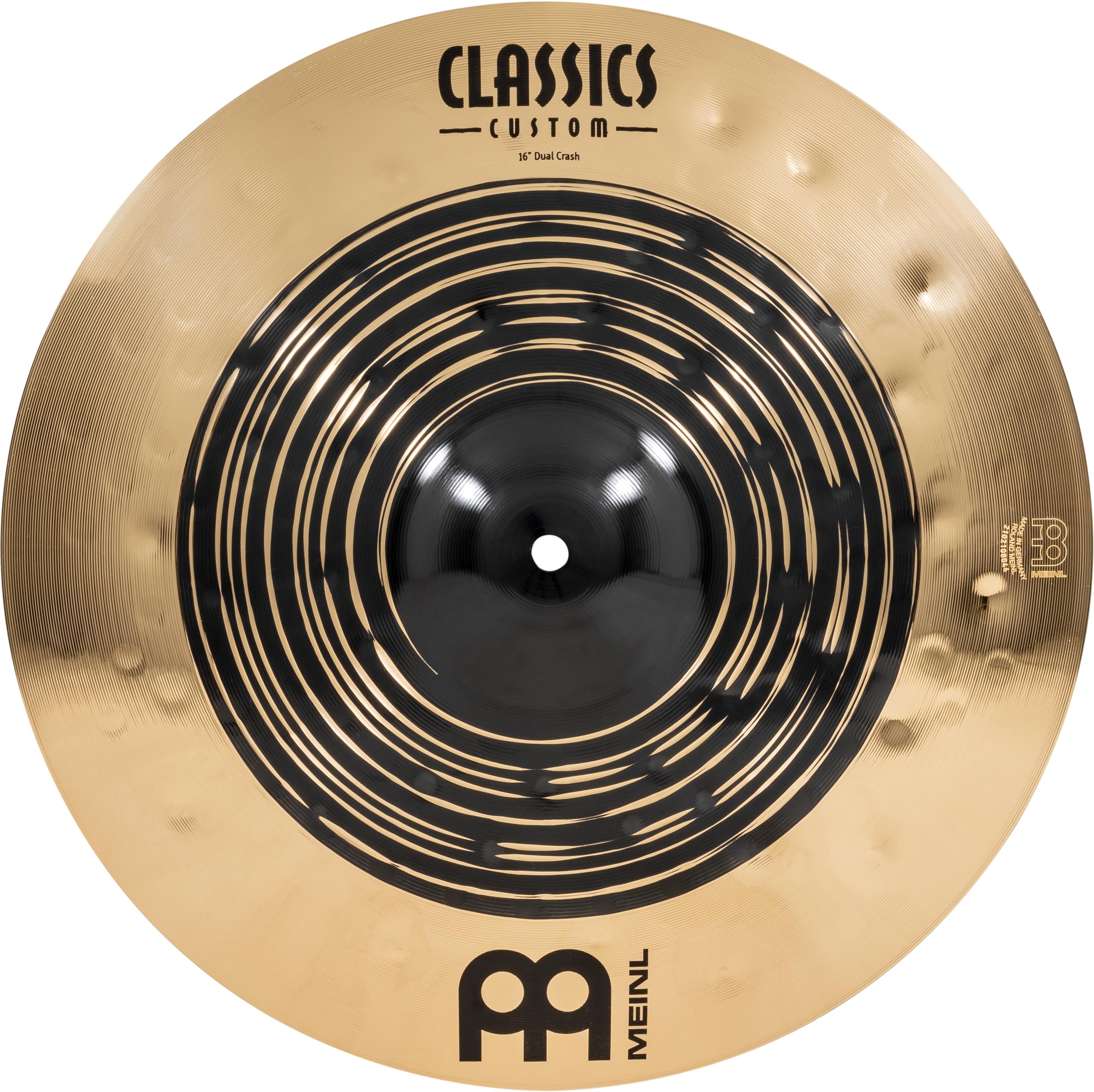 Classics Custom Dual 16 Crash Cymbal for Drum Set, Dark/Brilliant - MADE IN GERMANY - B12 Bronze, 2-YEAR WARRANTY