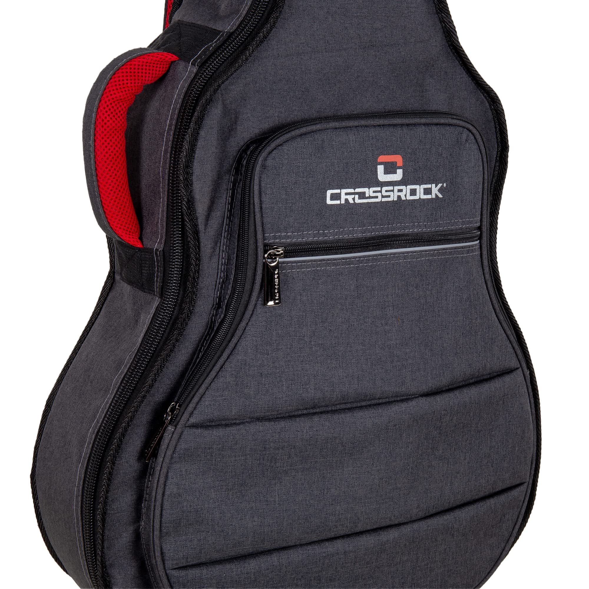 Crossrock 10mm Padded Guitar Backpack Case for 16'' Archtop/Hollow Body/Jazz Electric Guitars - Lightweight Gig Bag Fits Gretsch