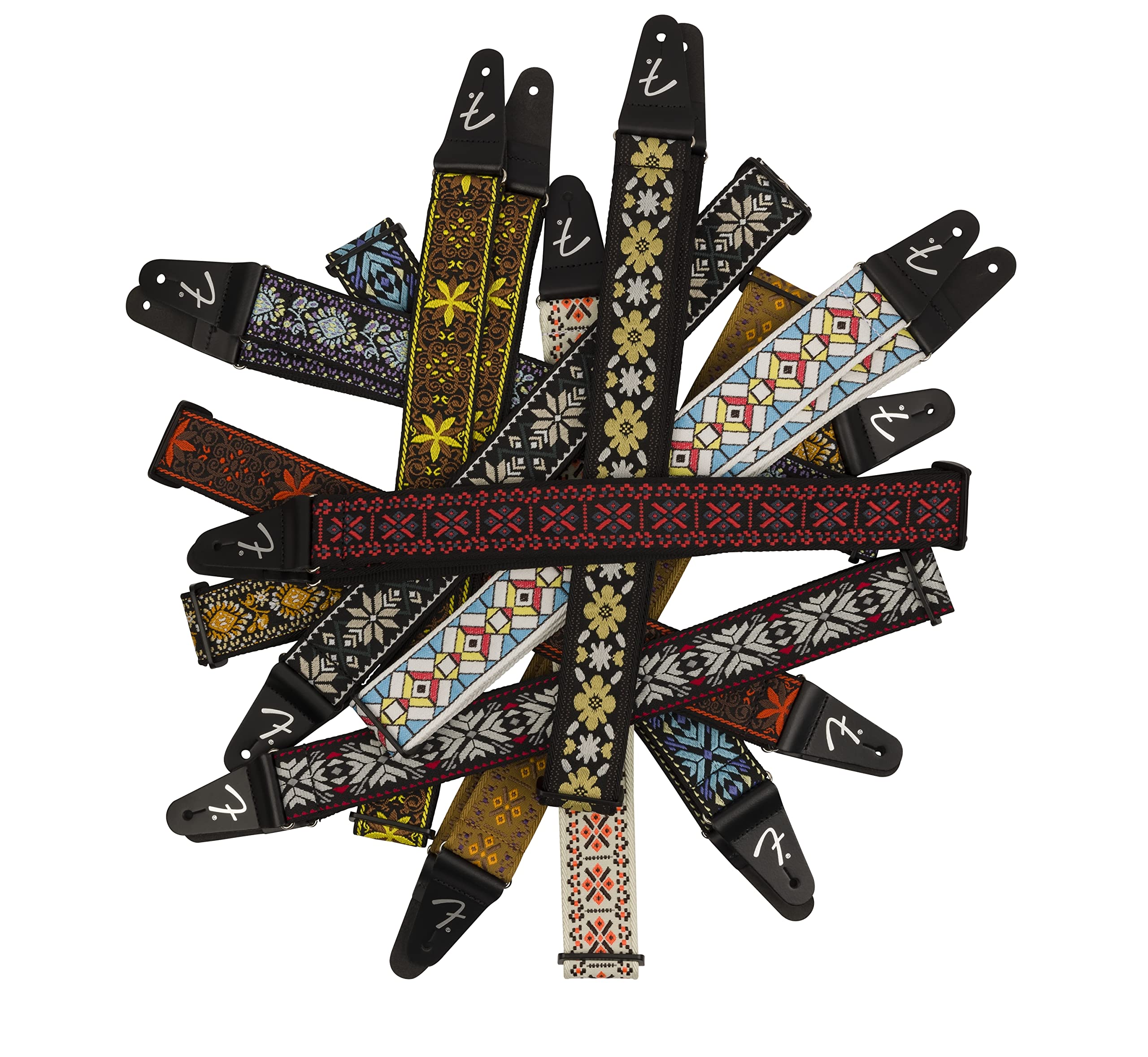 Fender Pasadena Woven Strap, 2in, Yellow Lotus