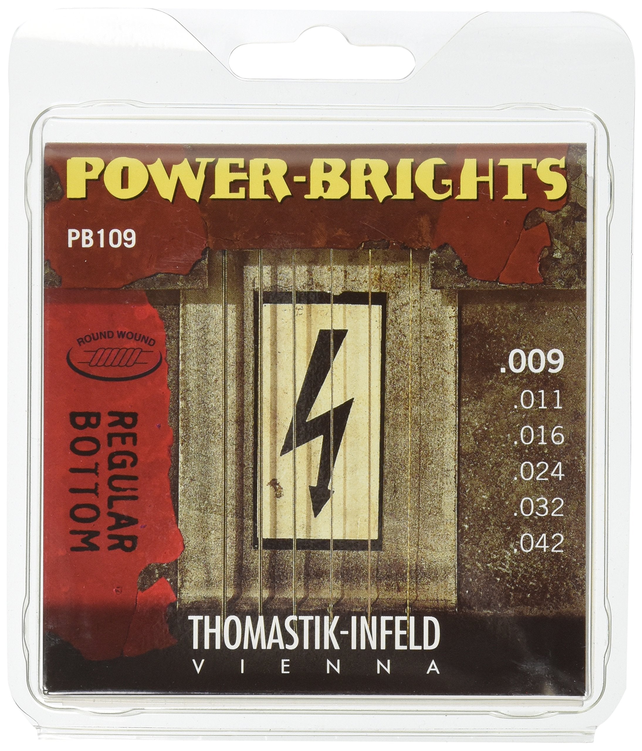 Thomastik-Infeld Pb109 Power-Brights 6 String Magnecore Round Wound Set E, B, G, D, A, E, Natural