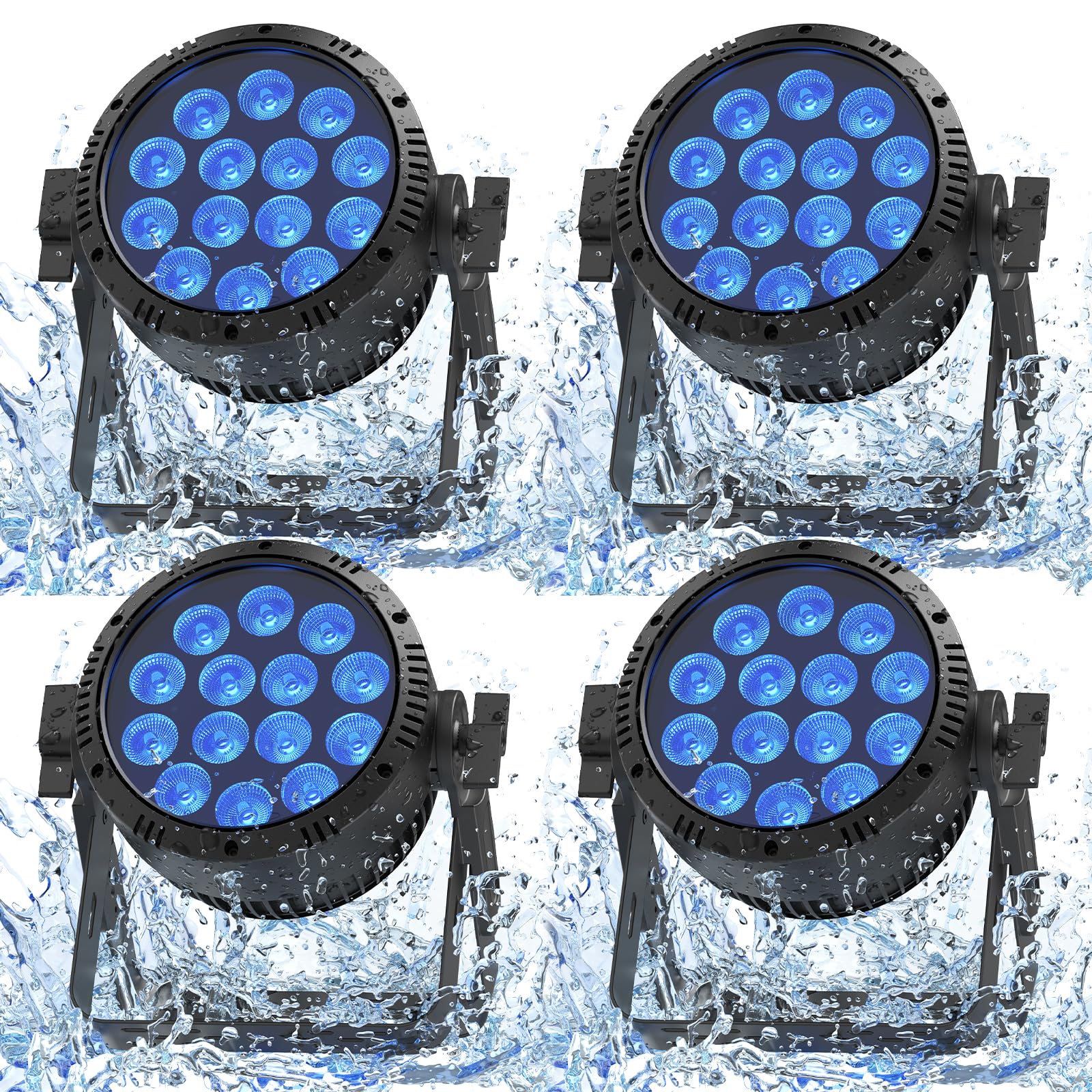 ZEMOJ Waterproof Outdoor Par Lights High Bright 14X18W LED RGBW 4in1 DMX 4/9CH Stage Lighting for Theaters, Concerts, Clubs, DJ,