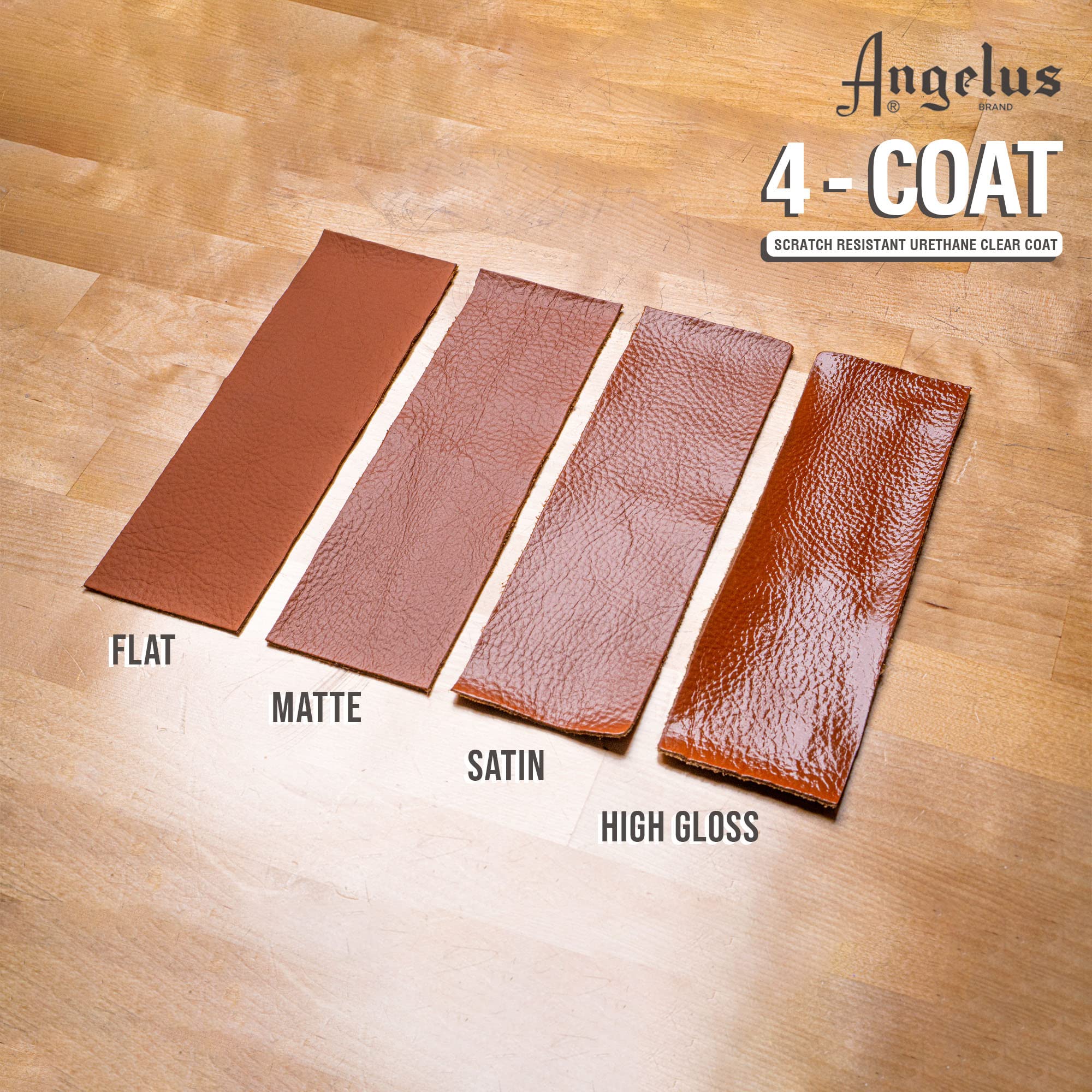 Angelus 4-coat Leather clear coat Finisher Flat 4oz- Scratch Resistant
