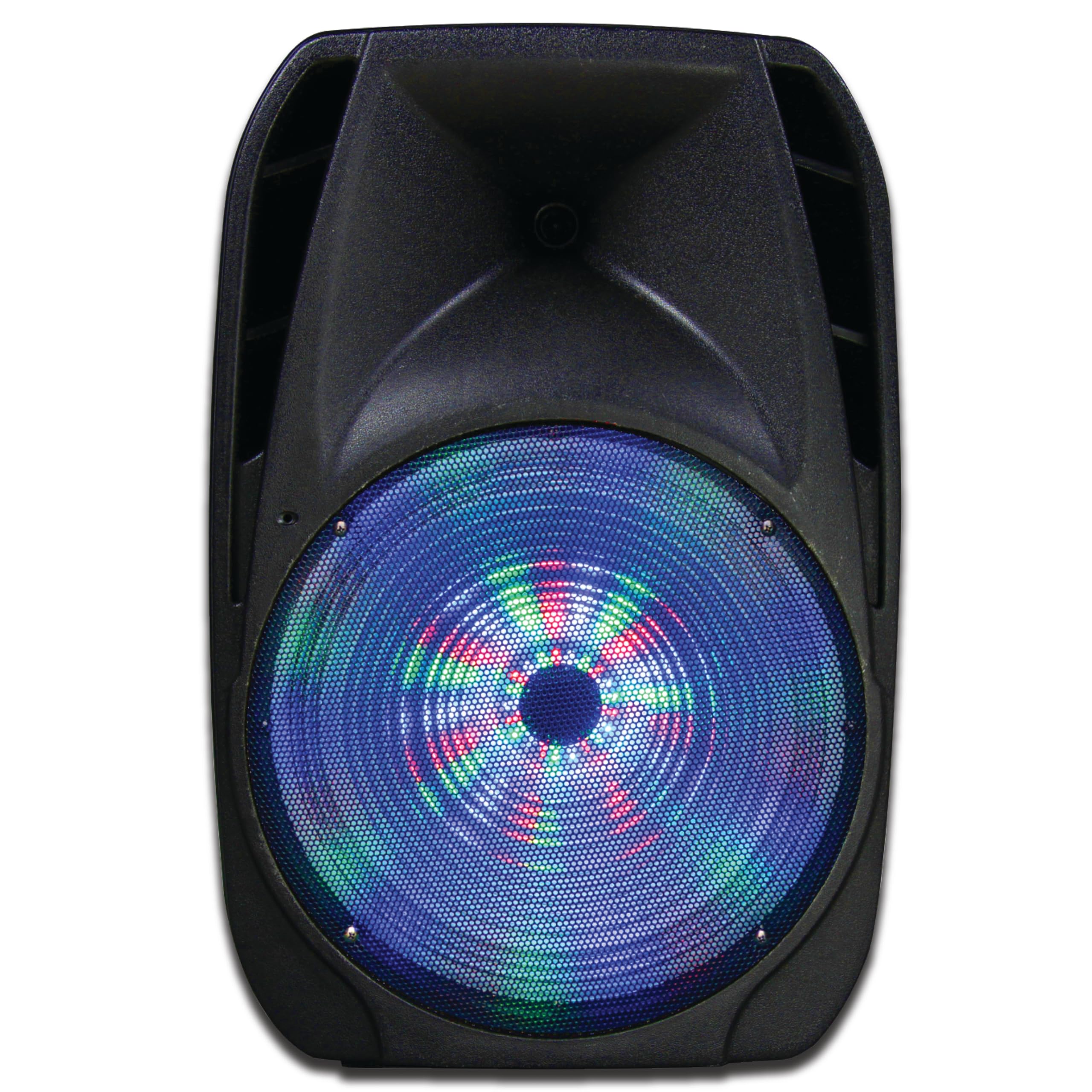 IQ Sound IQ-4415DJBT 15-inch Professional Bluetooth Speaker with Tripod Stand, 900 Watts, Moonlight Glow, USB/Micro SD/Mic Input